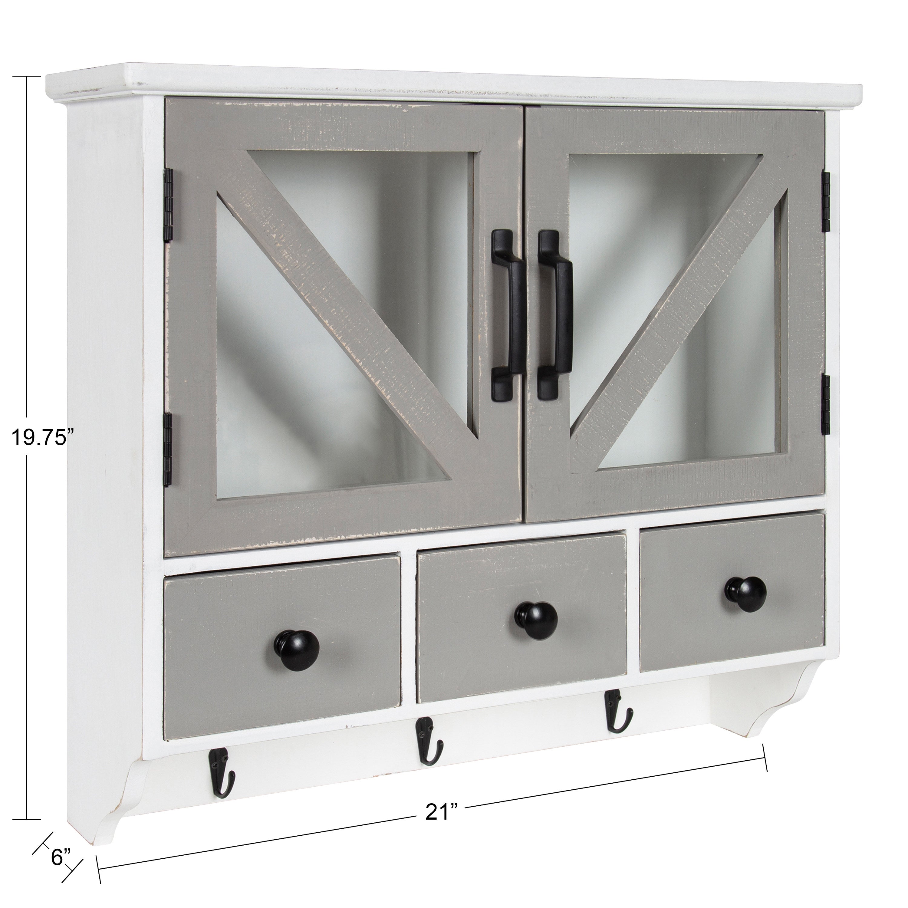 Cabinet White Gray 21x6x20 2