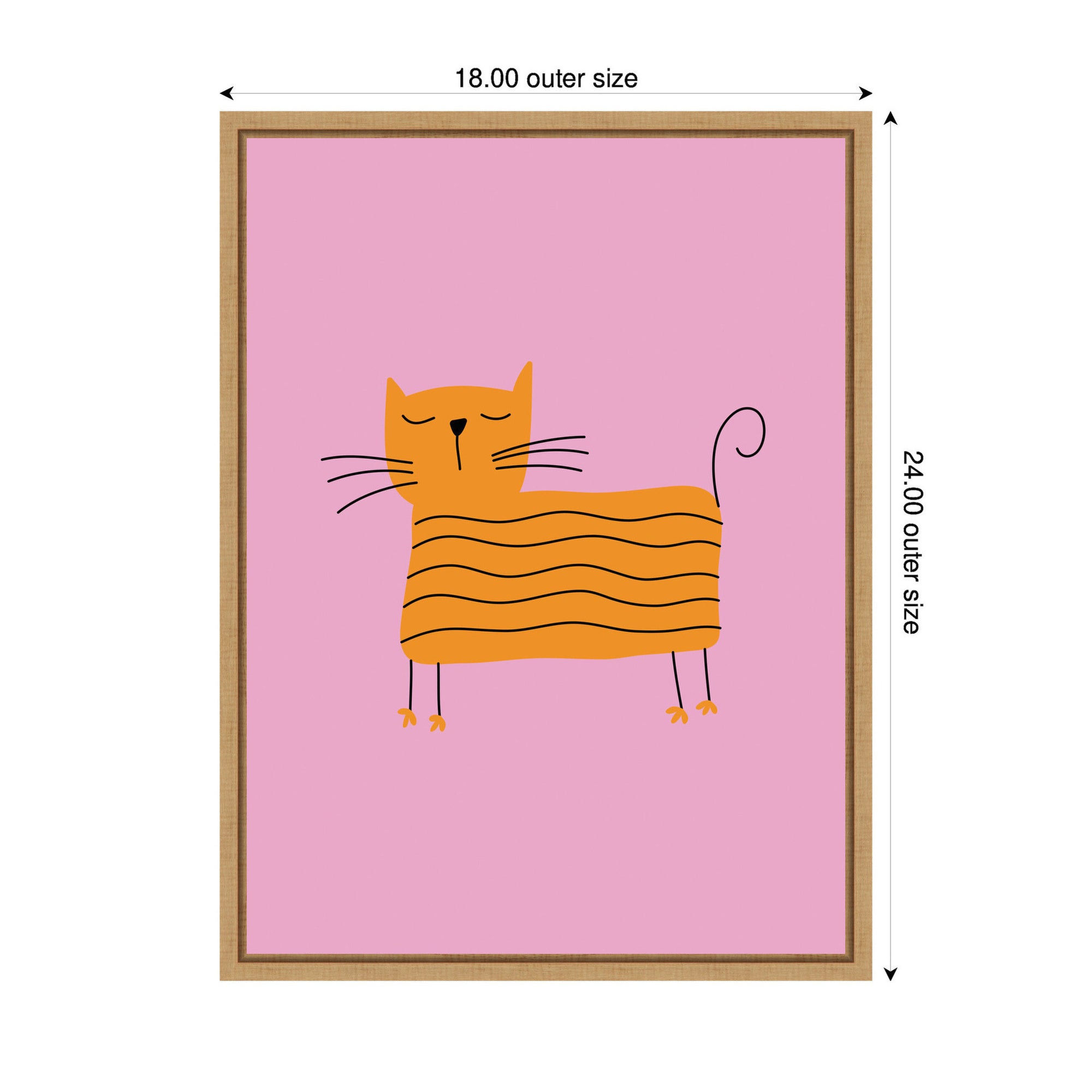 Orange Cat by Laura Moss Framed Canvas Wall Art Print