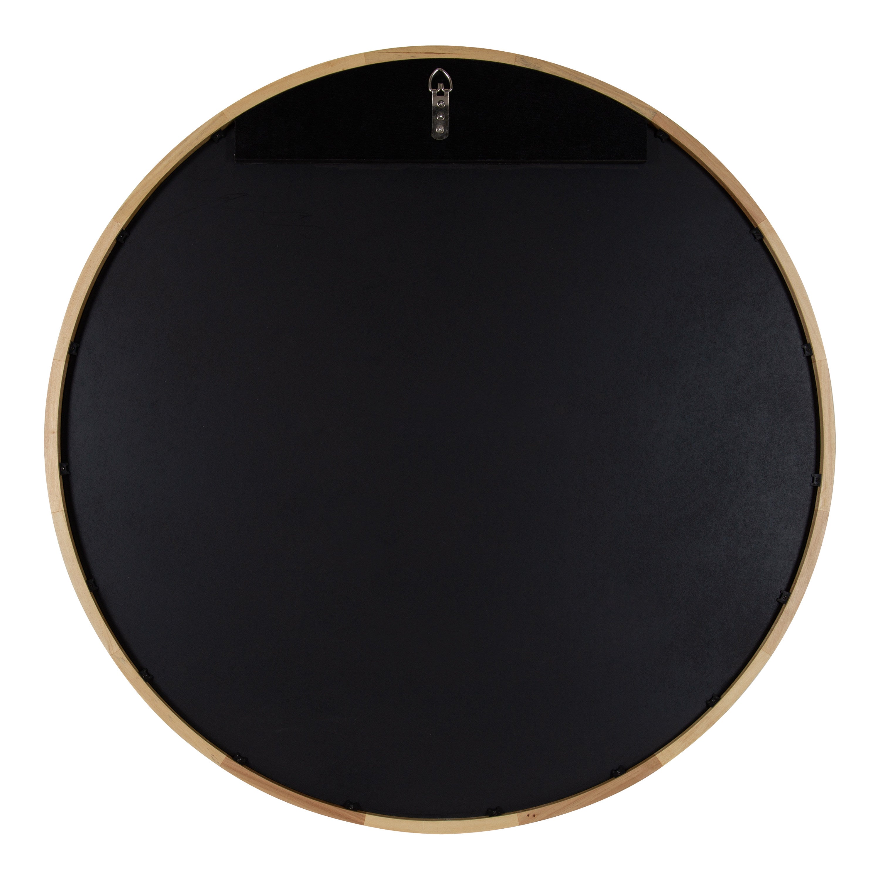 McLean Round Wood Framed Wall Mirror