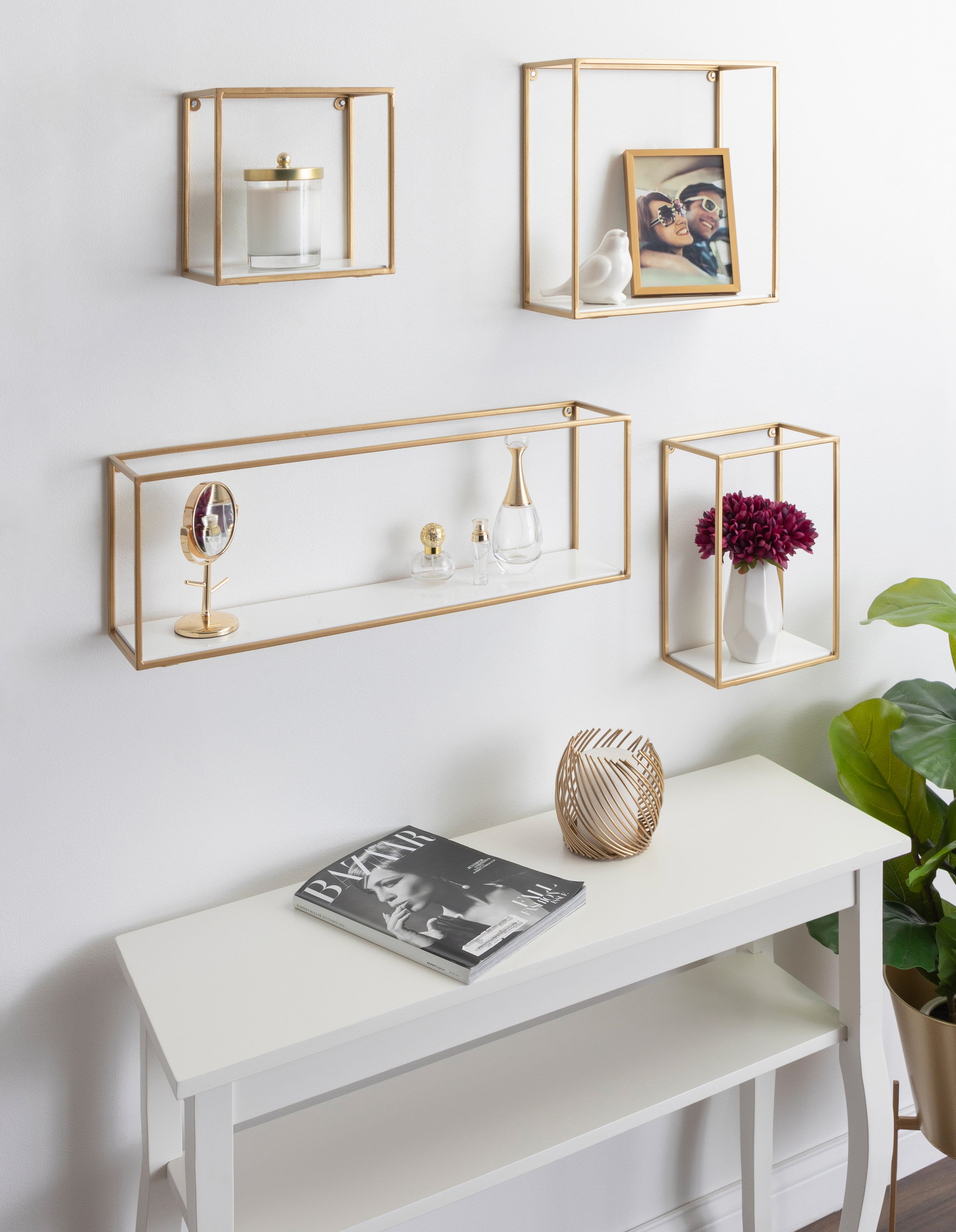 Accent Shelf Gold 4 Piece 6