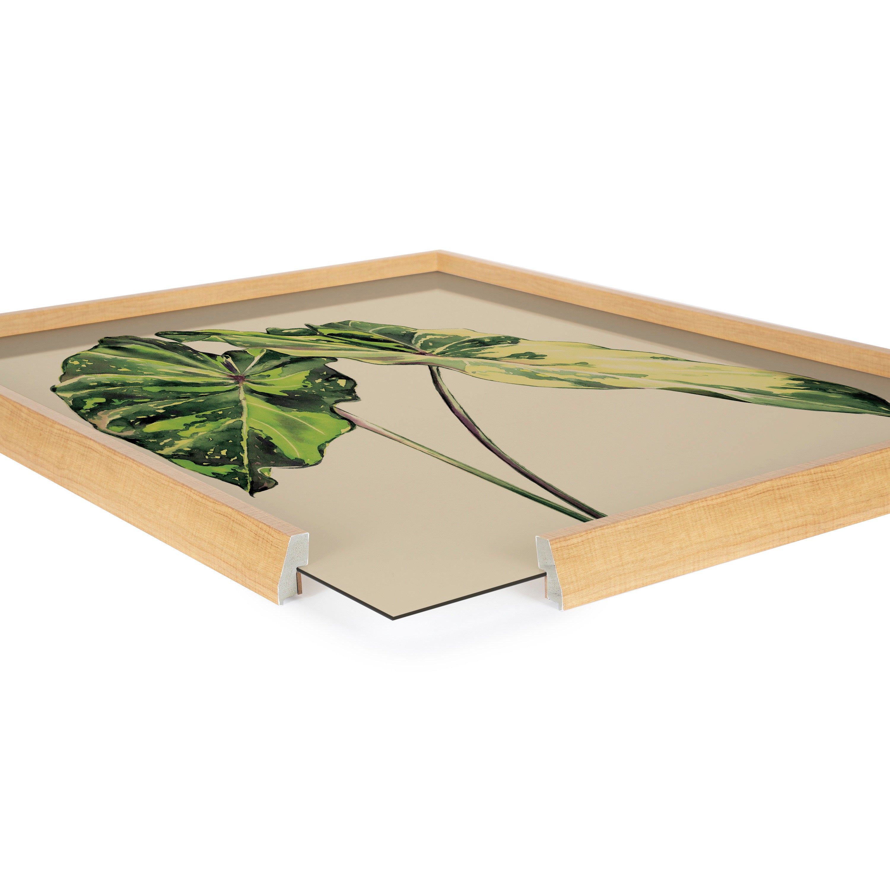 Blake Spotted Leaves Neutral Framed Printed Glass by Emily Marie Watercolors