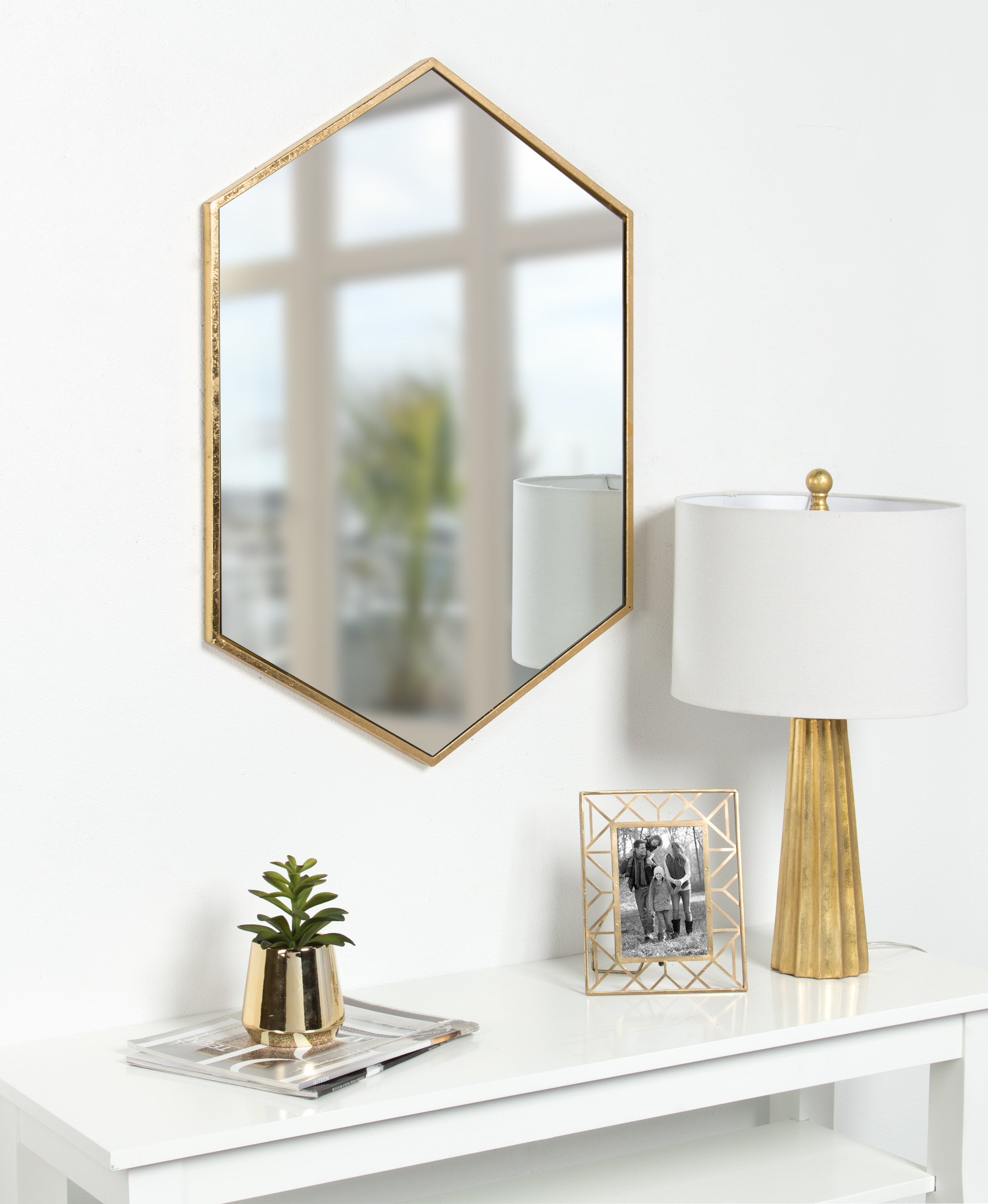 McNeer Hexagon Metal Wall Mirror