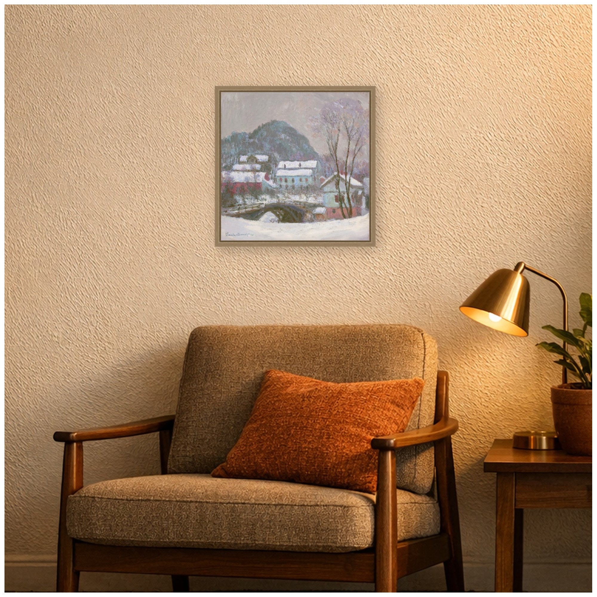 Framed Canvas Sylvie Dark Gold 16x16 6