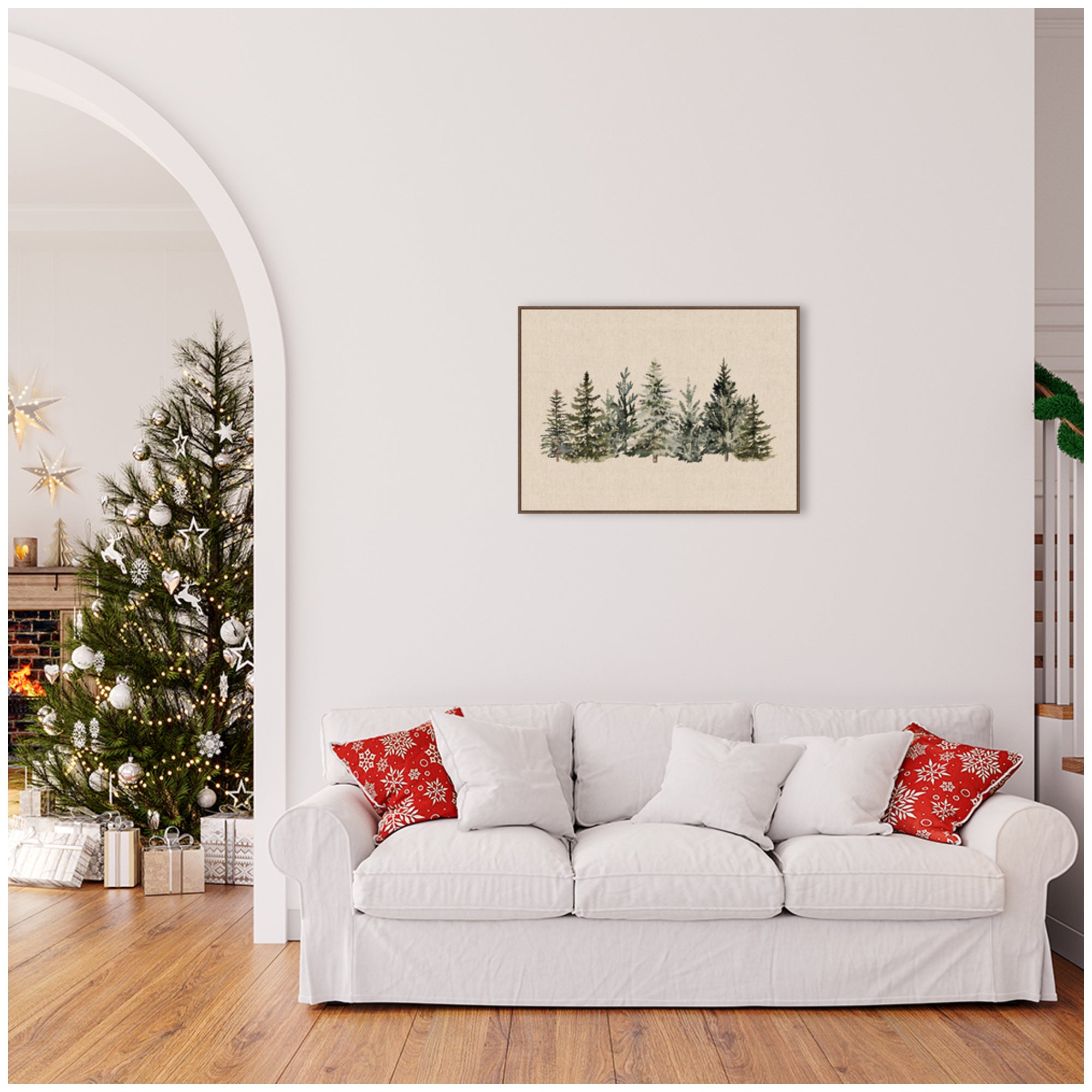 Framed Canvas Sylvie Walnut 38x28 5