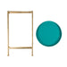 Tea Table Gold Teal 14x14x26 3