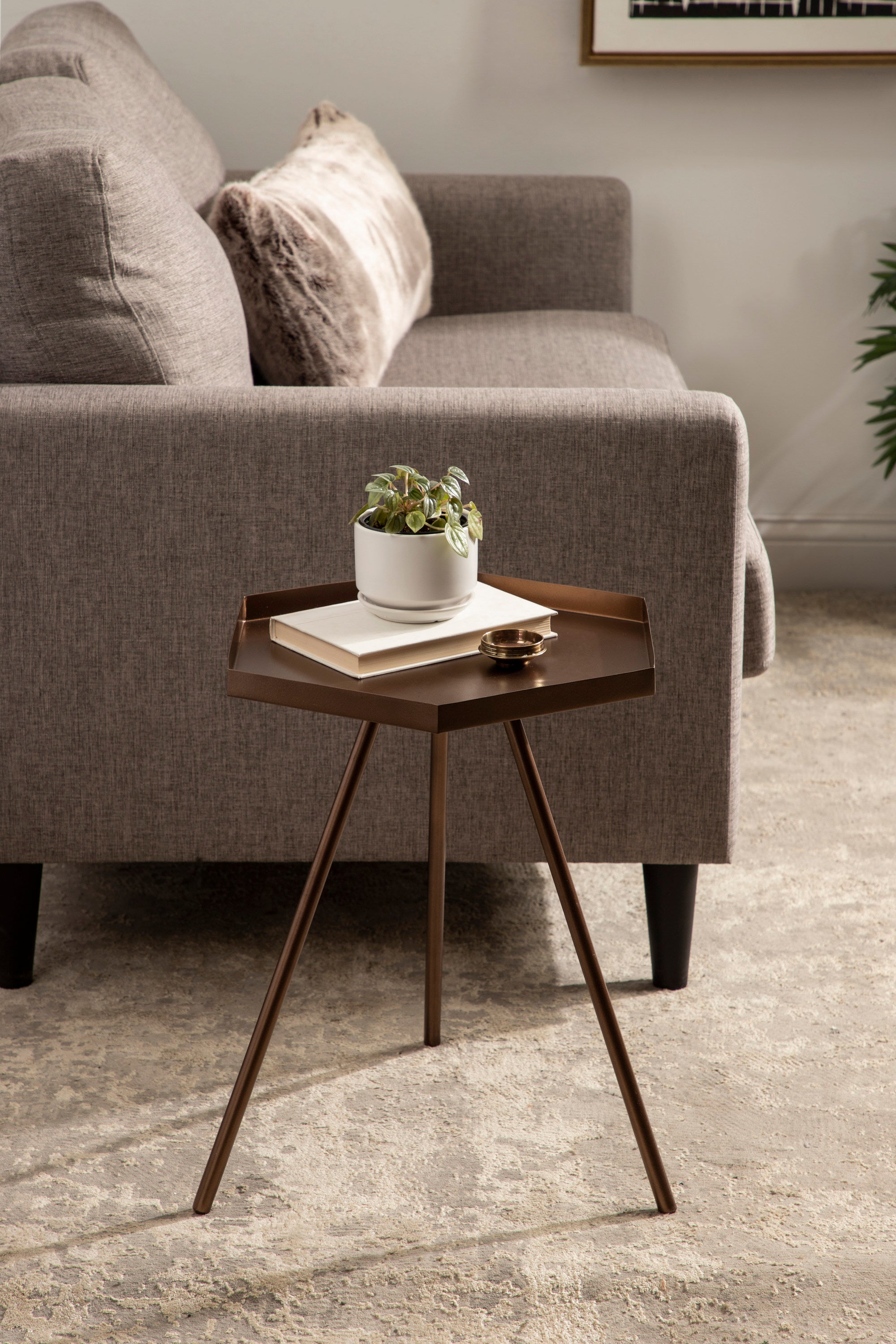 Side Table Bronze 17x15x20 5