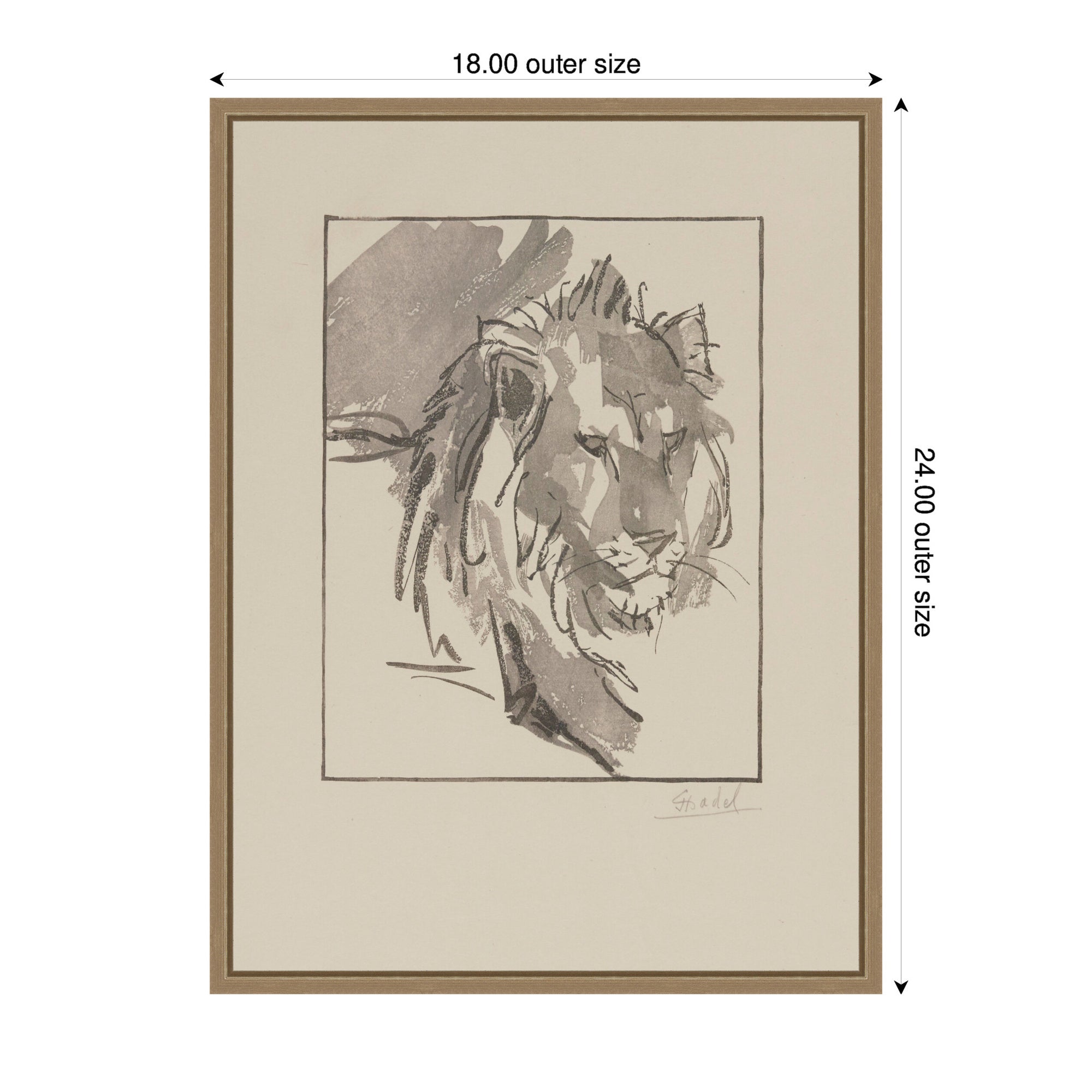 Framed Canvas 18x24 Sylvie Dark Gold 2