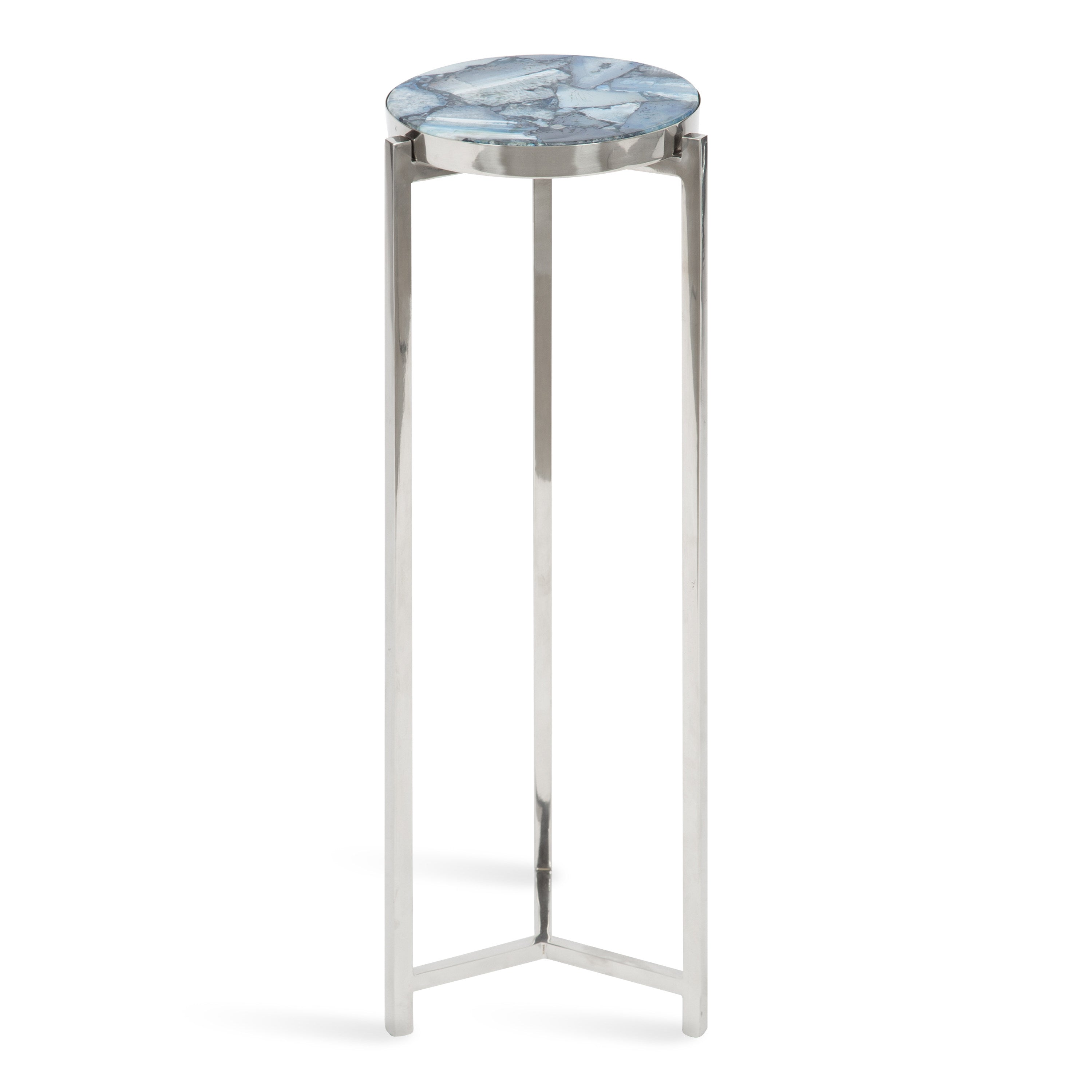 Drink Table Blue Silver 9x9x23 1