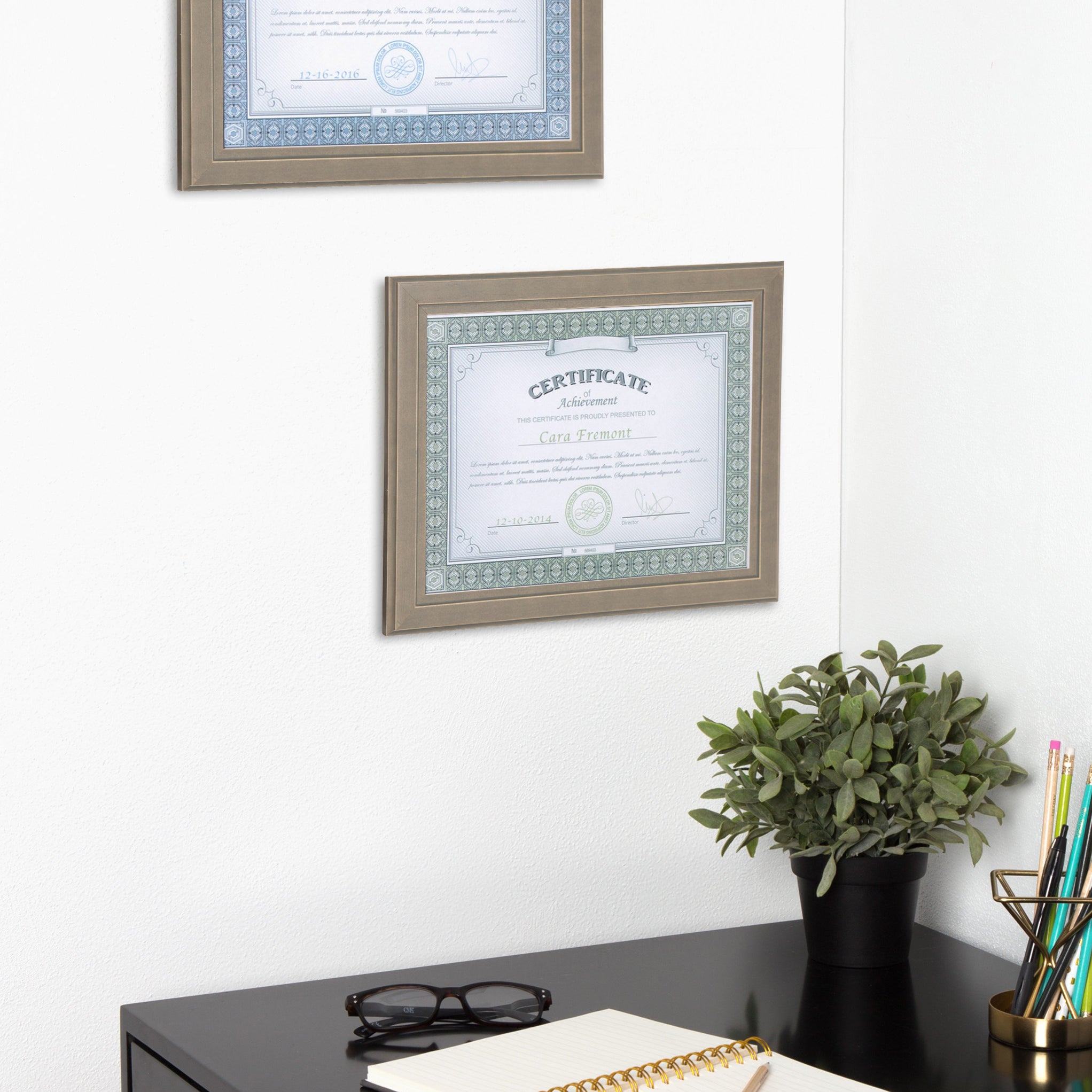 Document Frame Distressed Gray 8.5x11 7