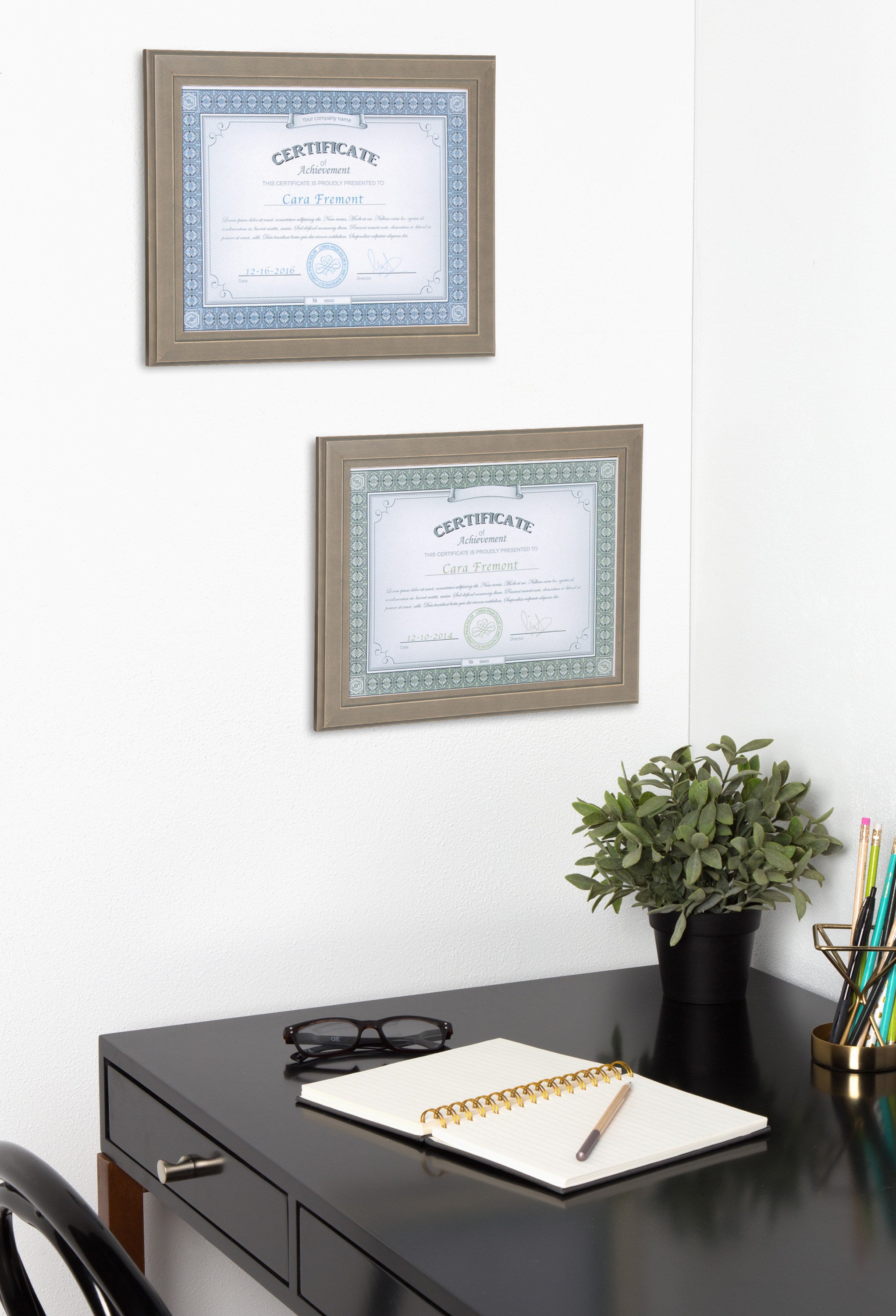 Document Frame Distressed Gray 8.5x11 7