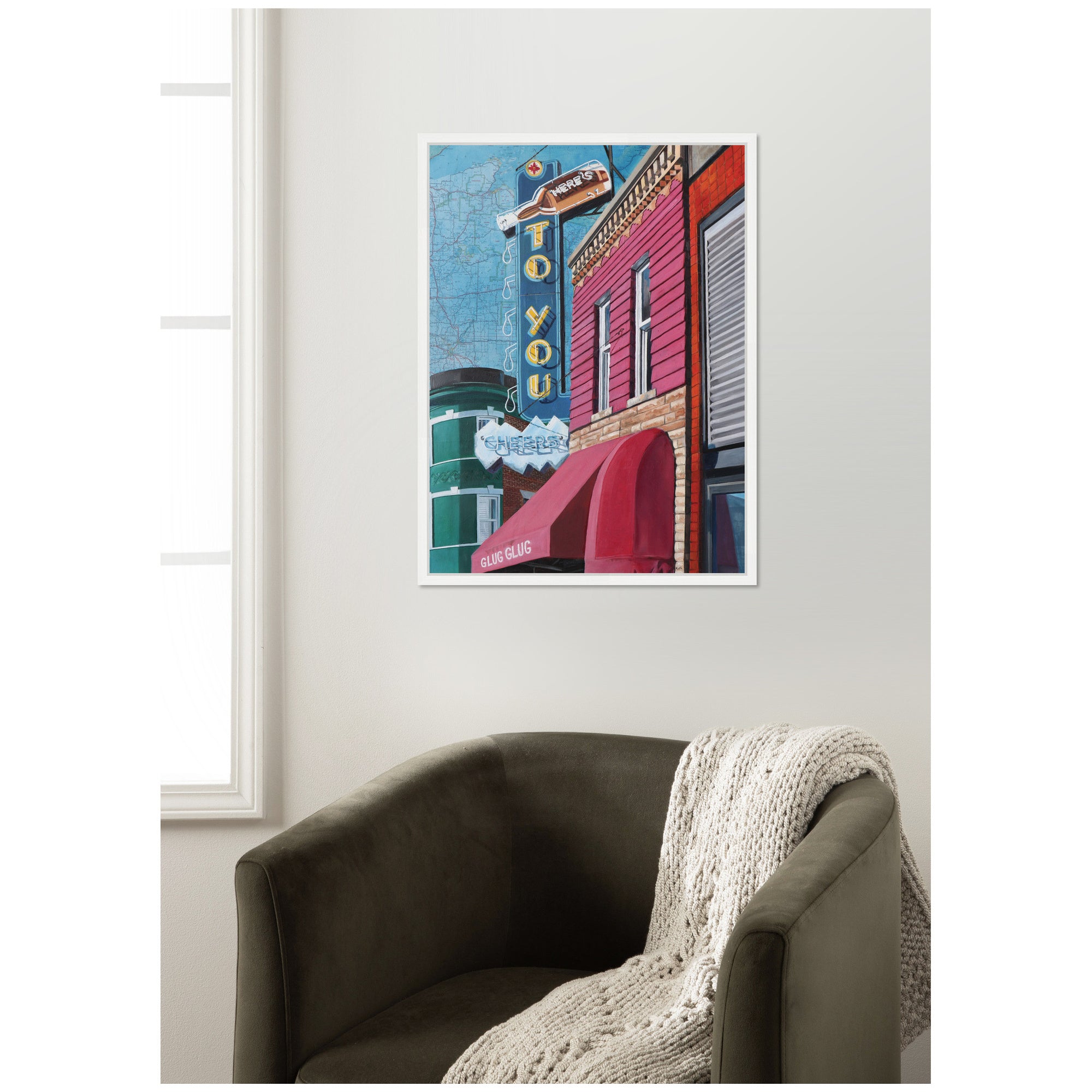 Heres to You by Krista V. Allenstein Framed Canvas Wall Art Print