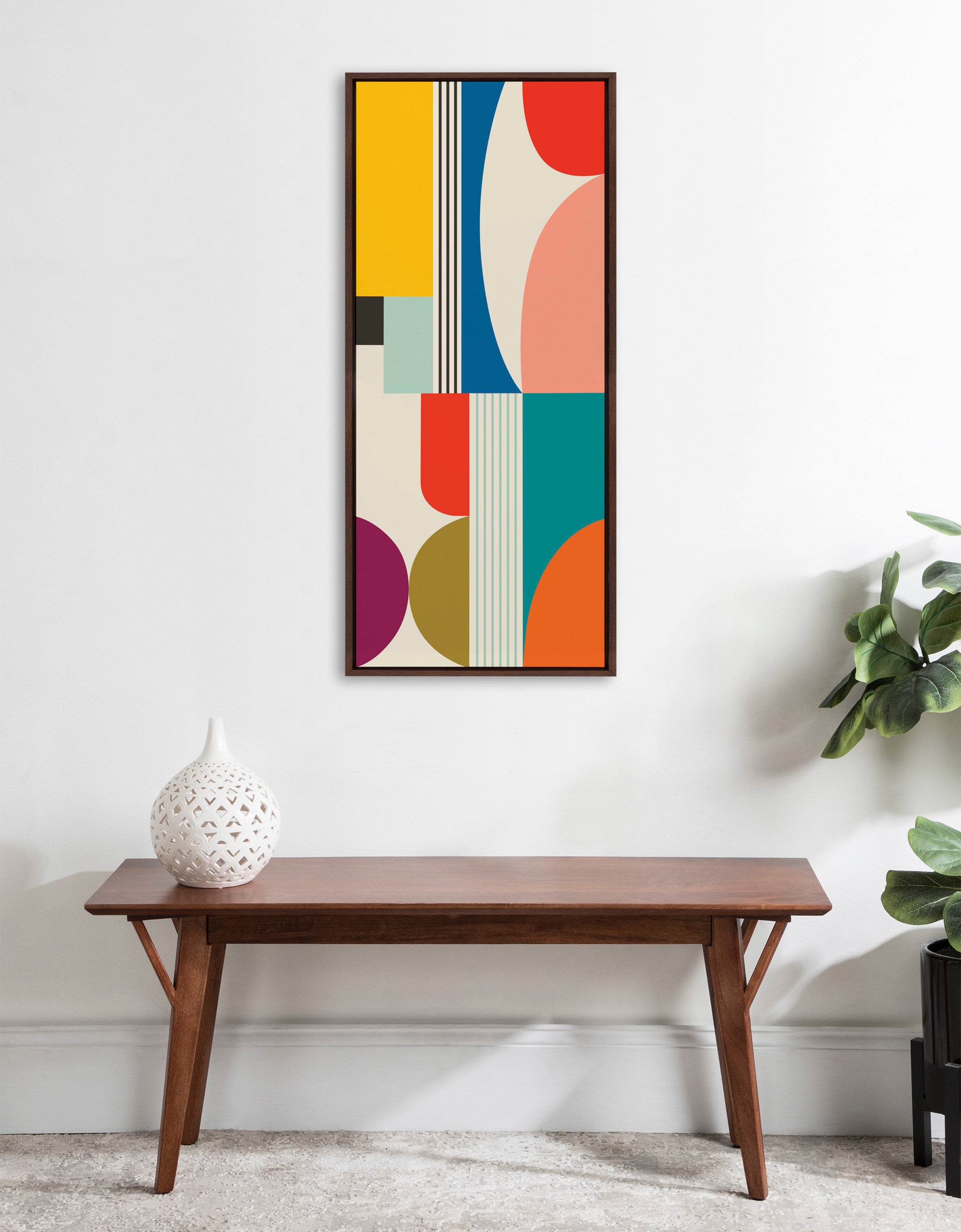 Framed Canvas Sylvie Walnut 18x40 5