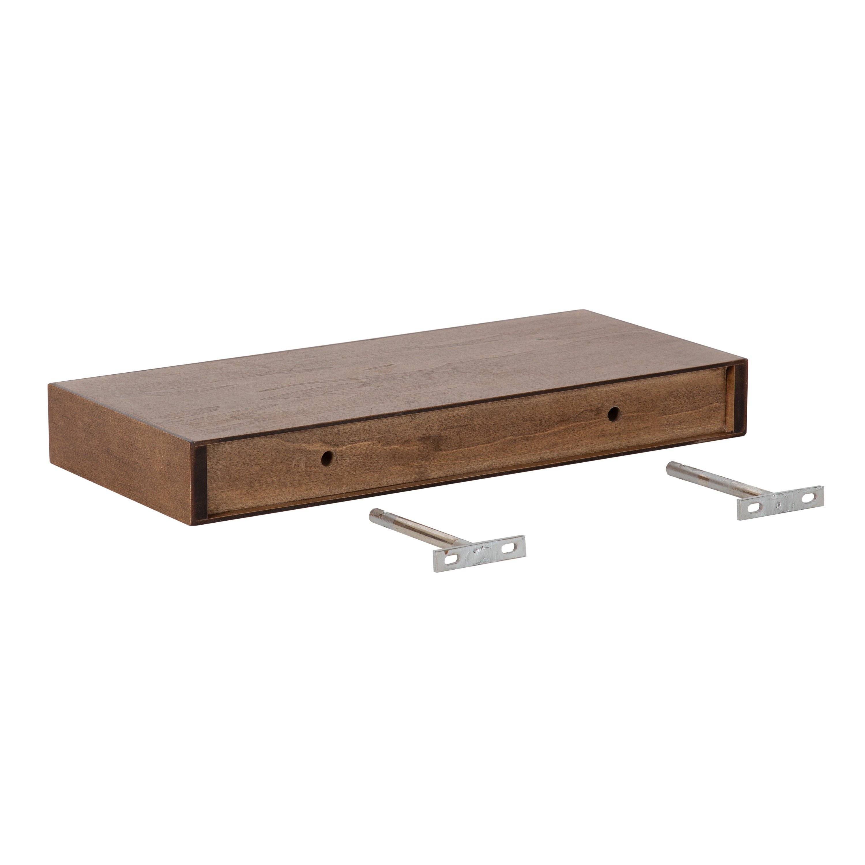 Floating Shelf 2 Piece 18 Inch Rustic Brown 6