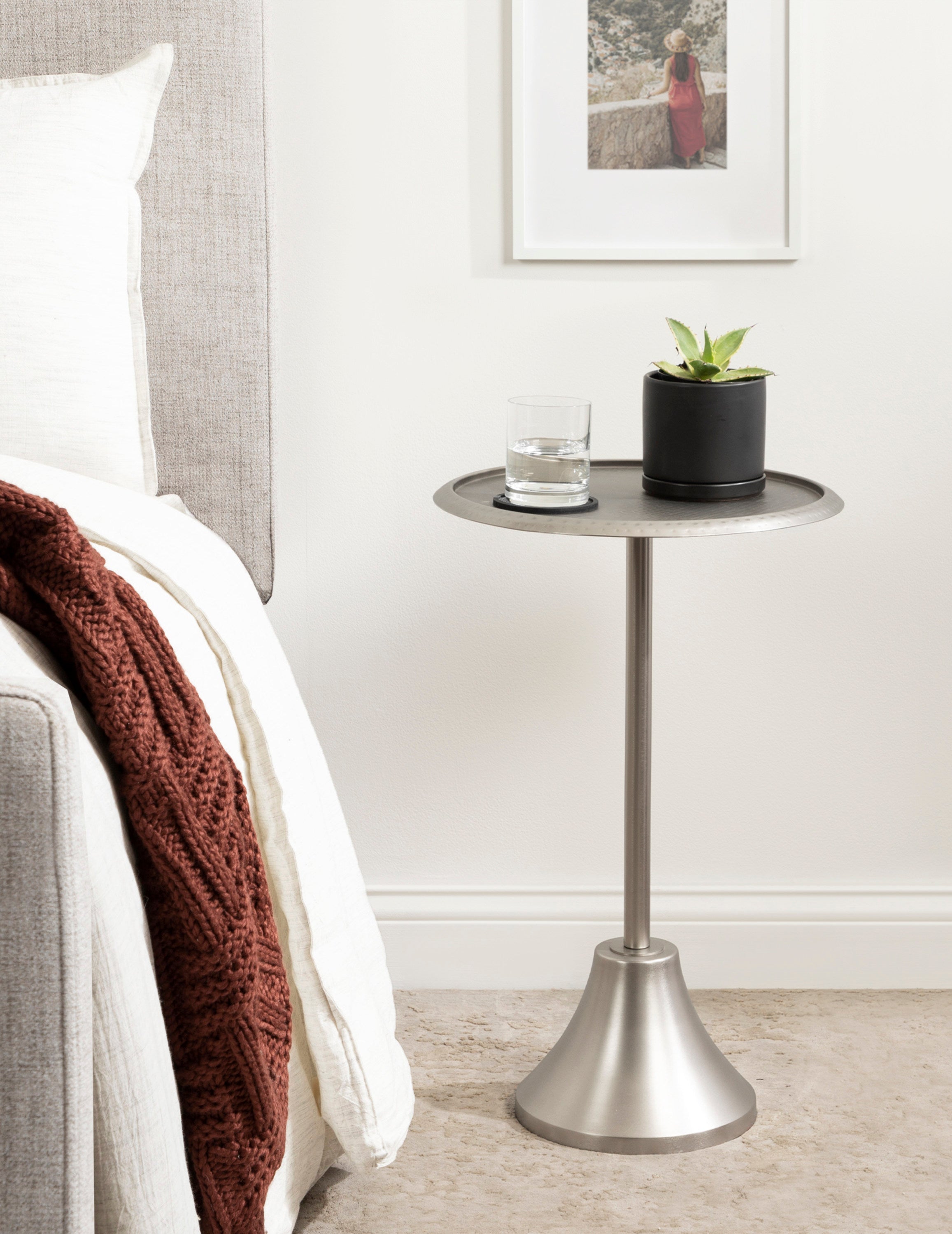 Side Table Silver 15x15x24 7