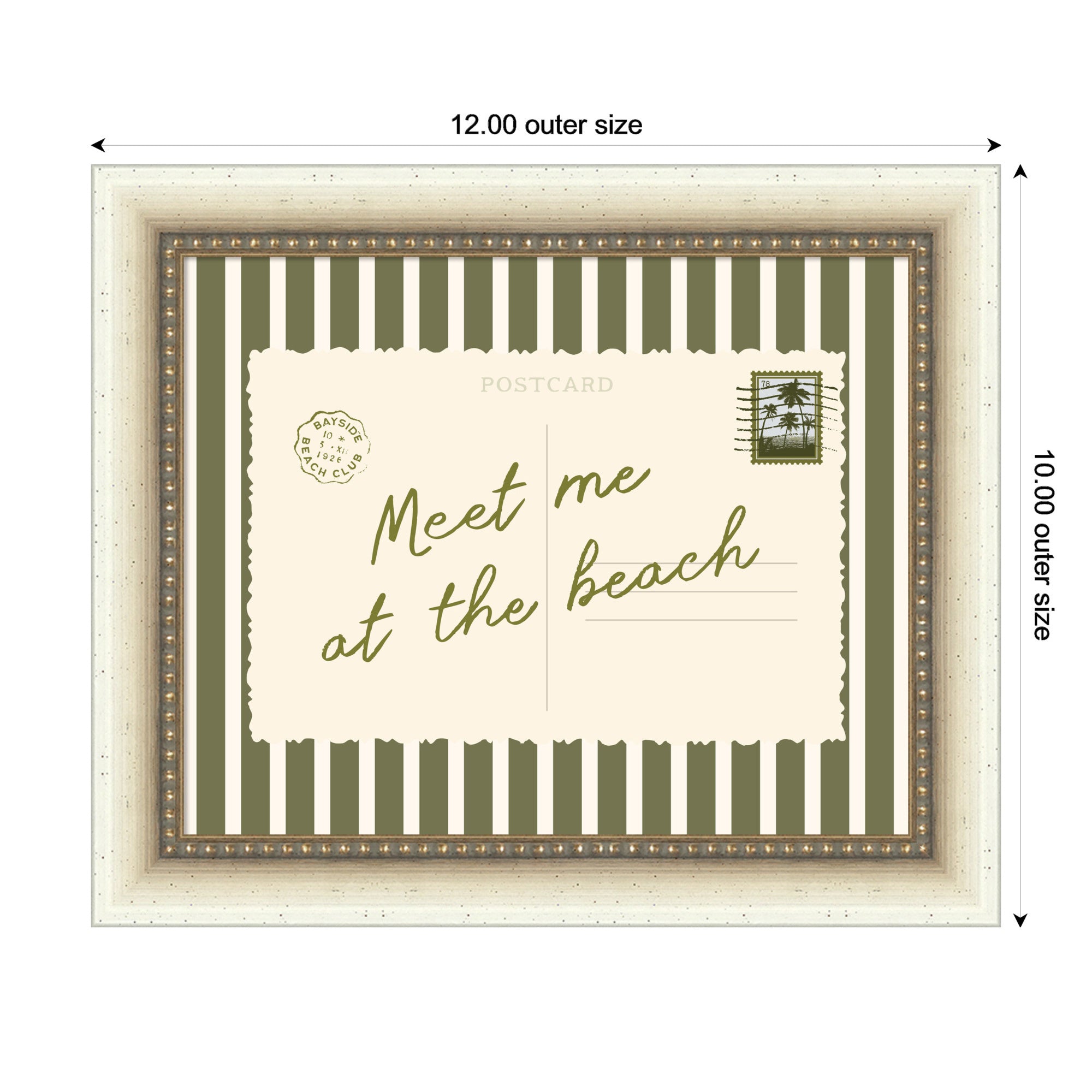 Mounted Canvas 12x10 Green Belmont Distress White 2