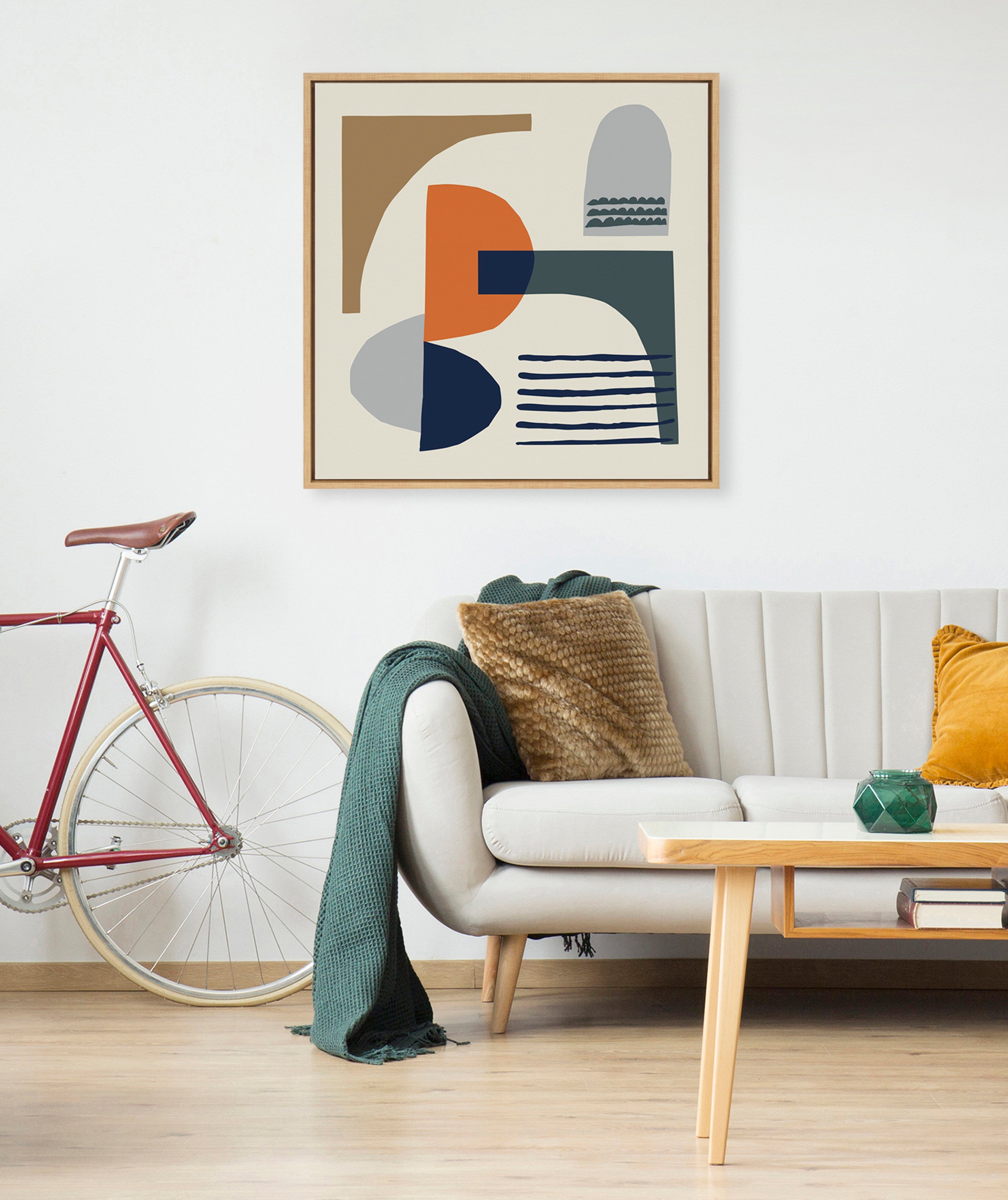 Sylvie Abstract Mid Century Framed Canvas by Rachel Lee of My Dream Wall