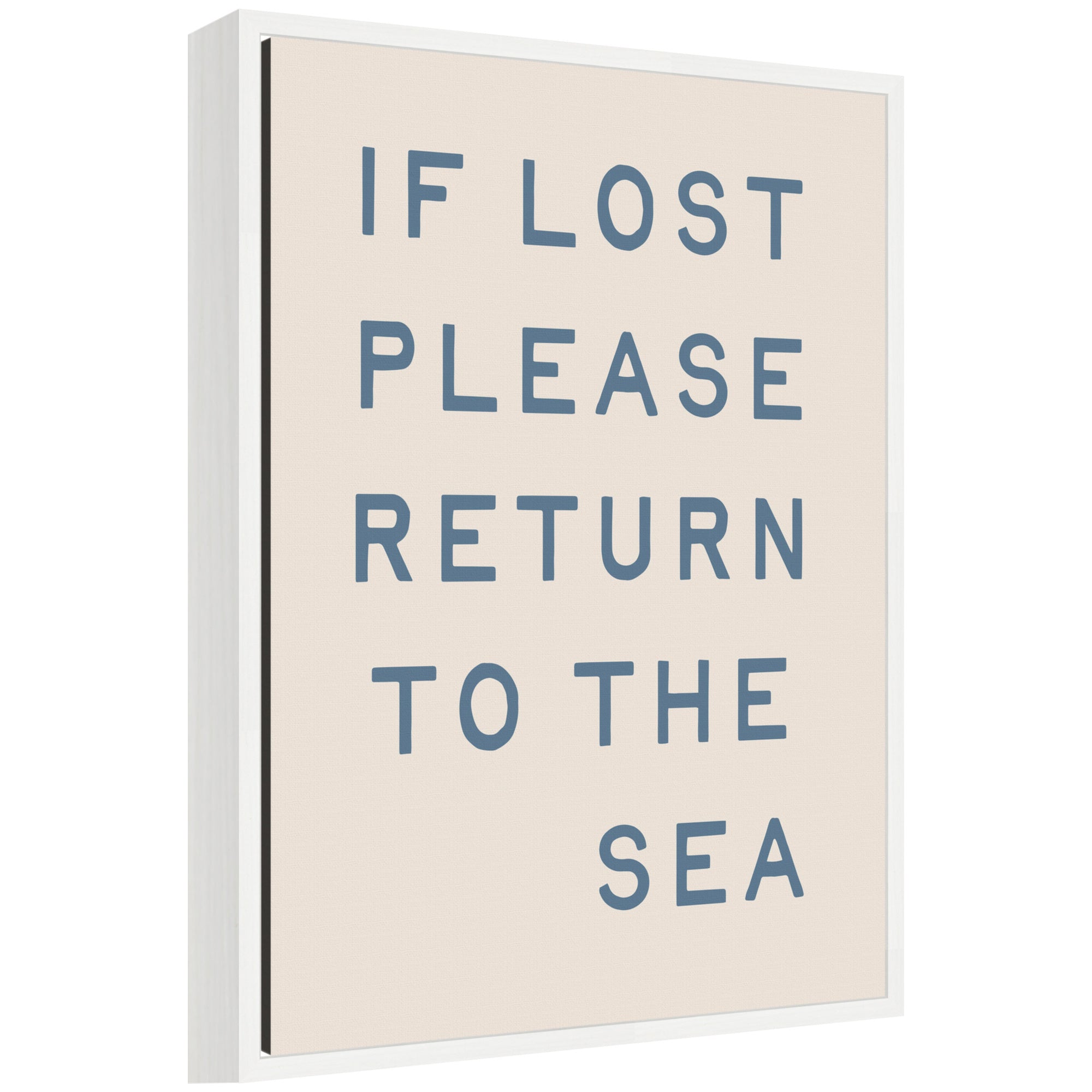If Lost Please Return to the Sea by Megan Ryan Framed Canvas Wall Art Print