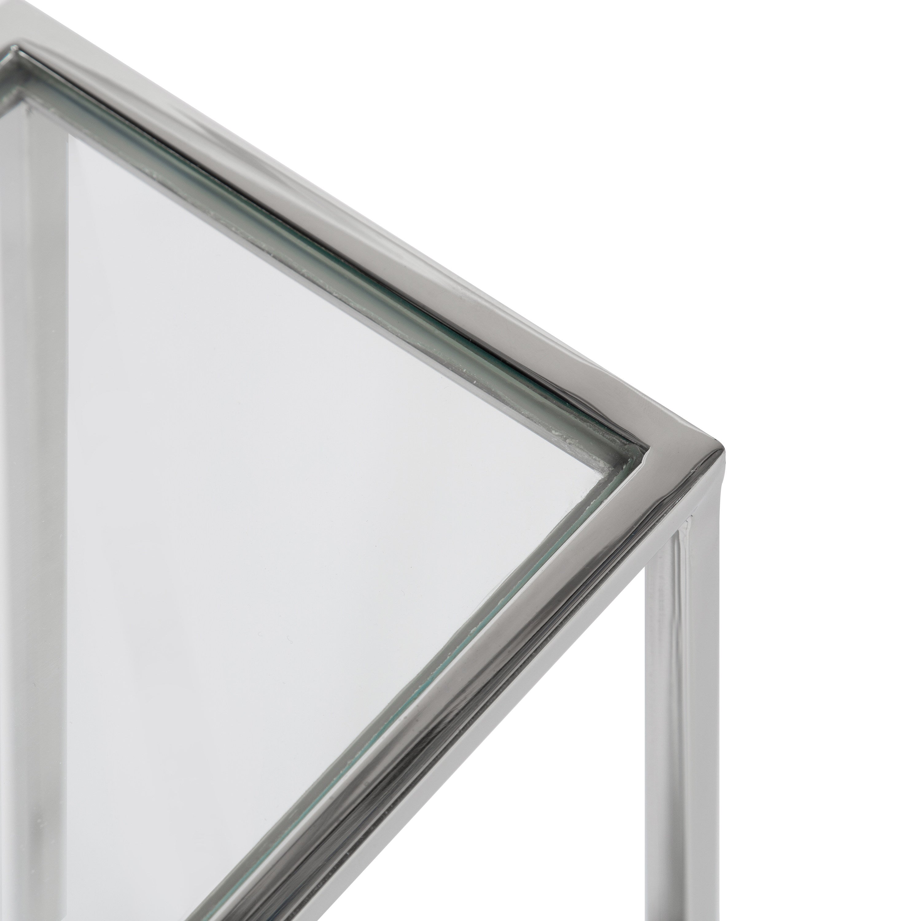 Side Table Clear Silver 16x8x24 4