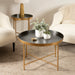 Coffee Table Gray Gold 28.25x28.25x19 7