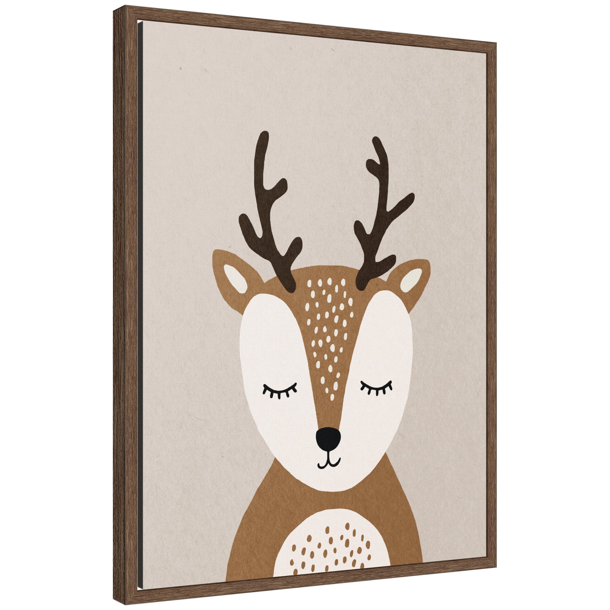 Deer by July Art Prints Framed Canvas Wall Art Print
