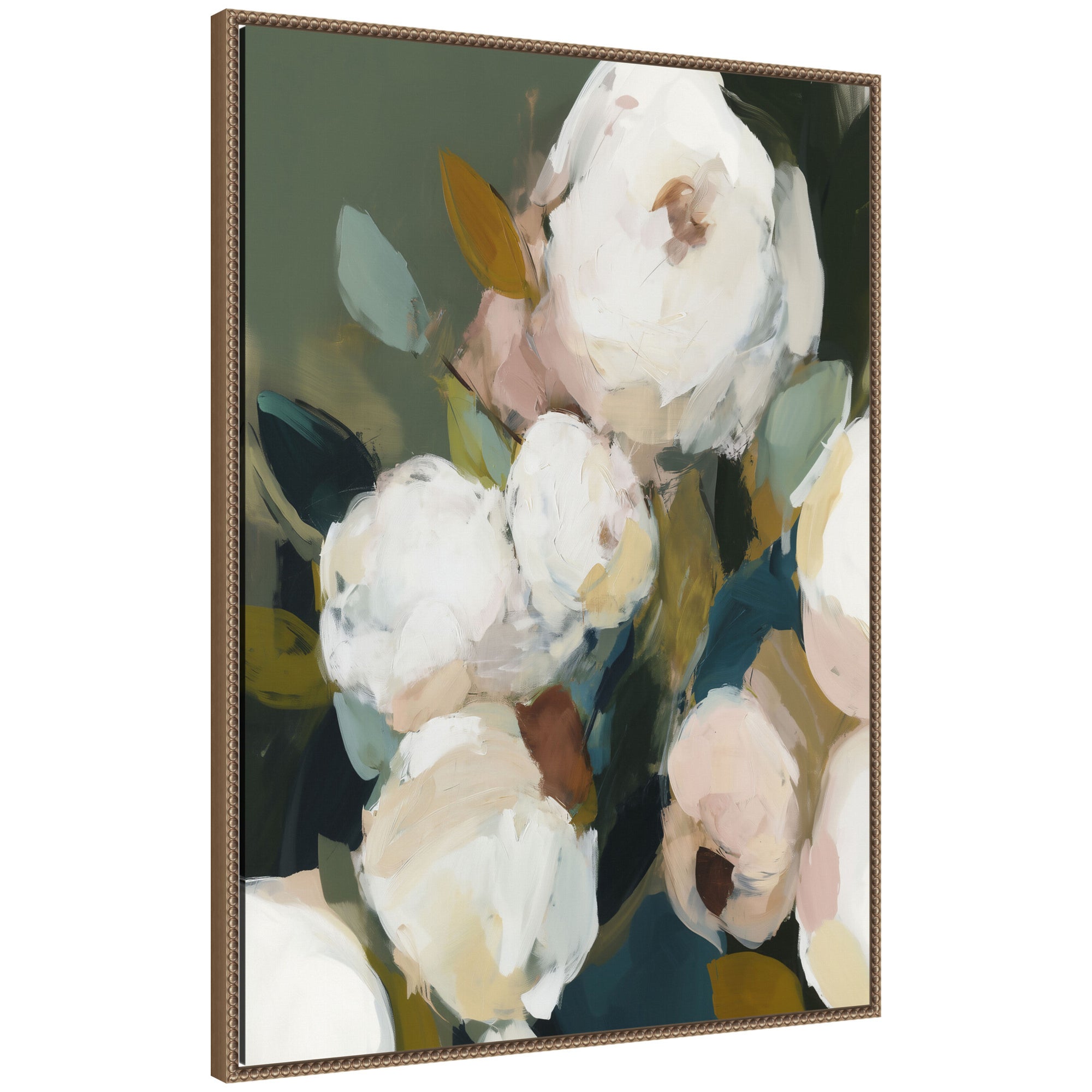 Framed Canvas 28x38 Sylvie Beaded Dark Gold 1