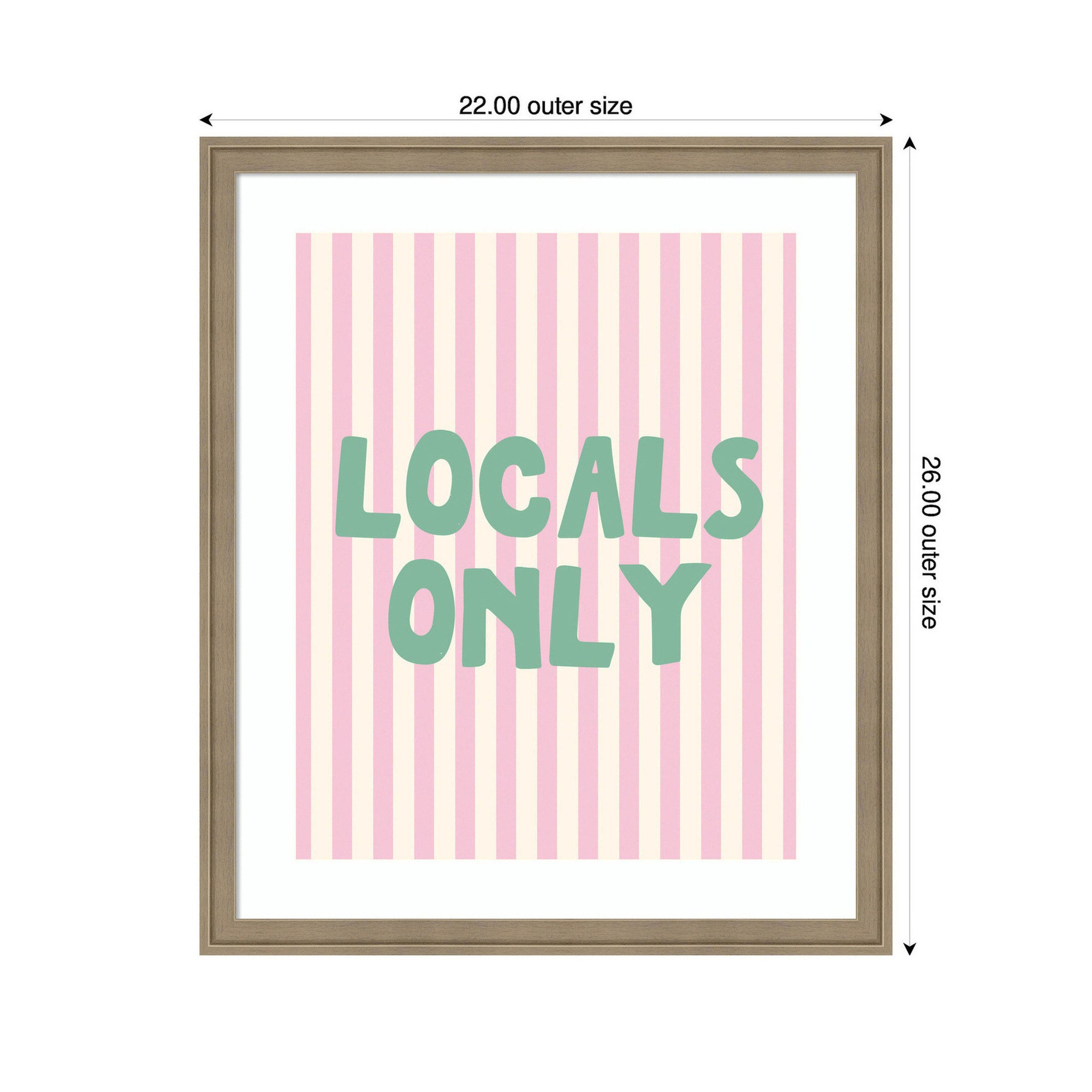 Locals Only Green and Pink Stripes by Megan Ryan Framed Wall Art Print