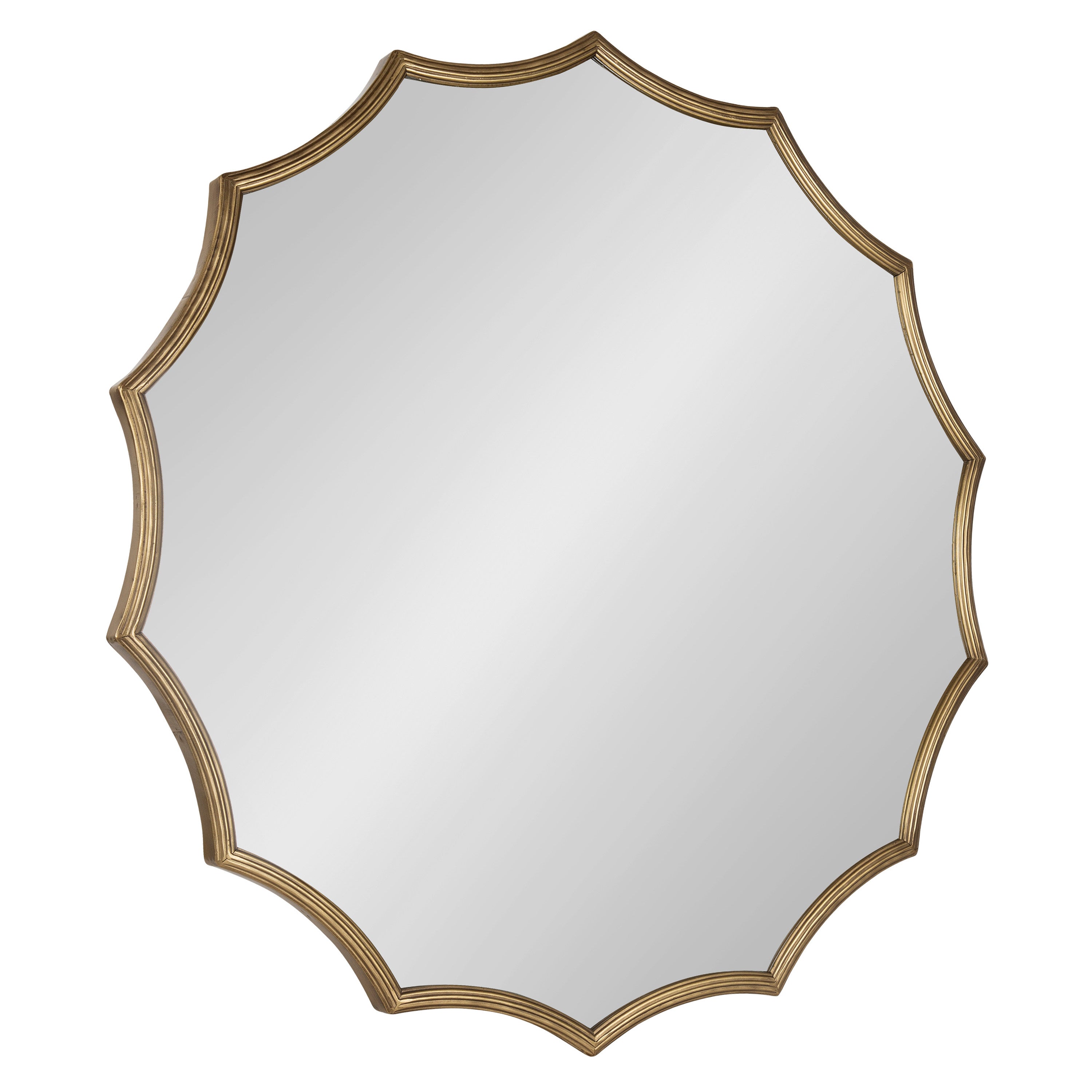 Lalina Scalloped Round Framed Accent Mirror