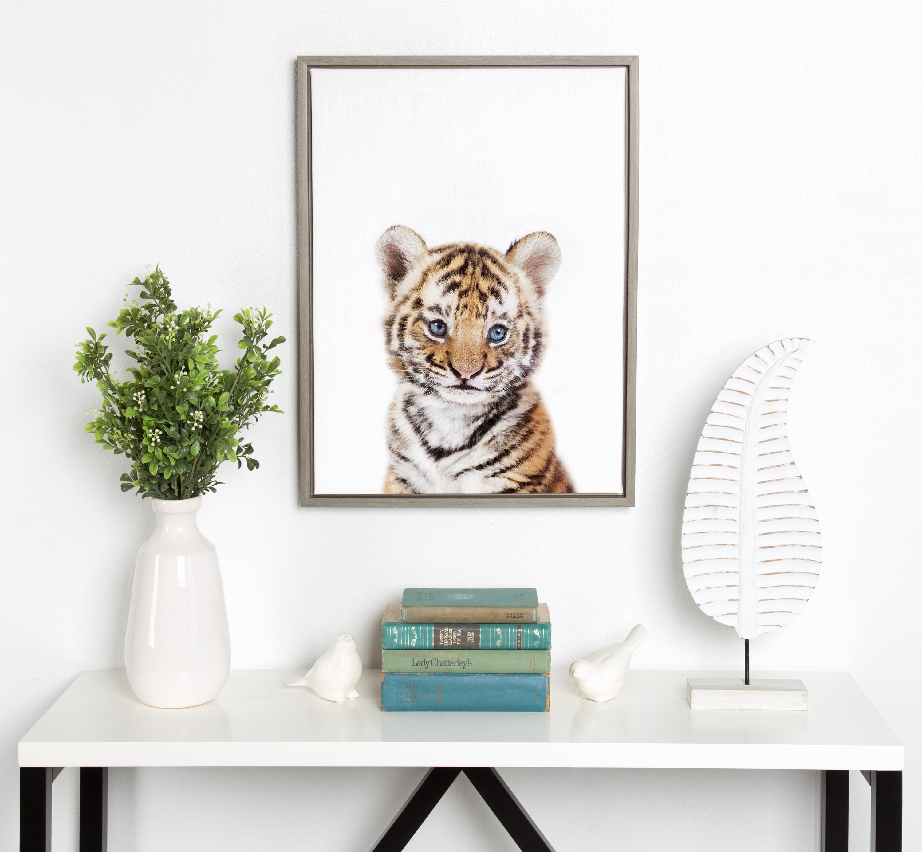 Sylvie Baby Tiger Framed Canvas by Amy Peterson