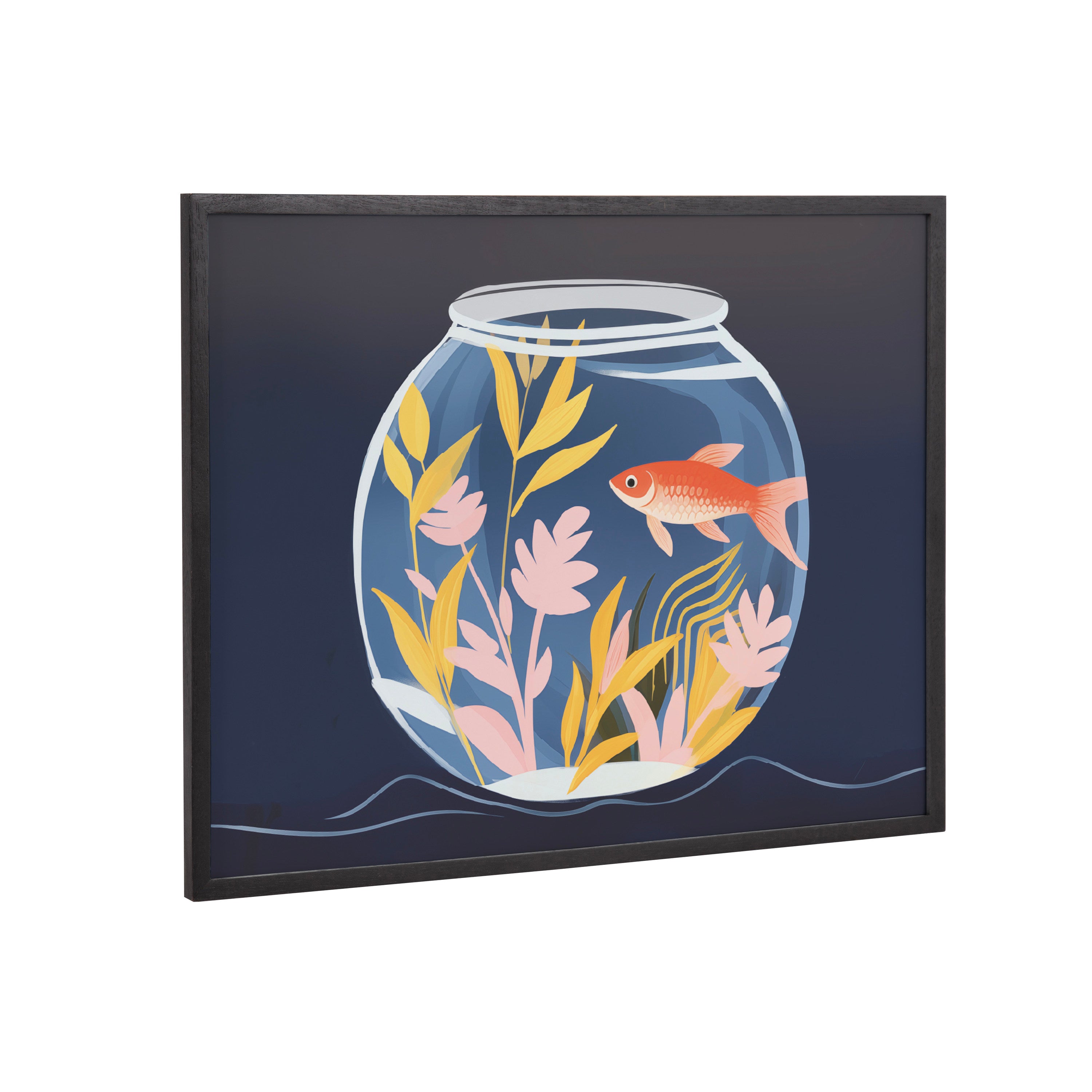 Gallery Pet Goldfish Cute Botanicals Fish Tank Print by The Creative Bunch Studio