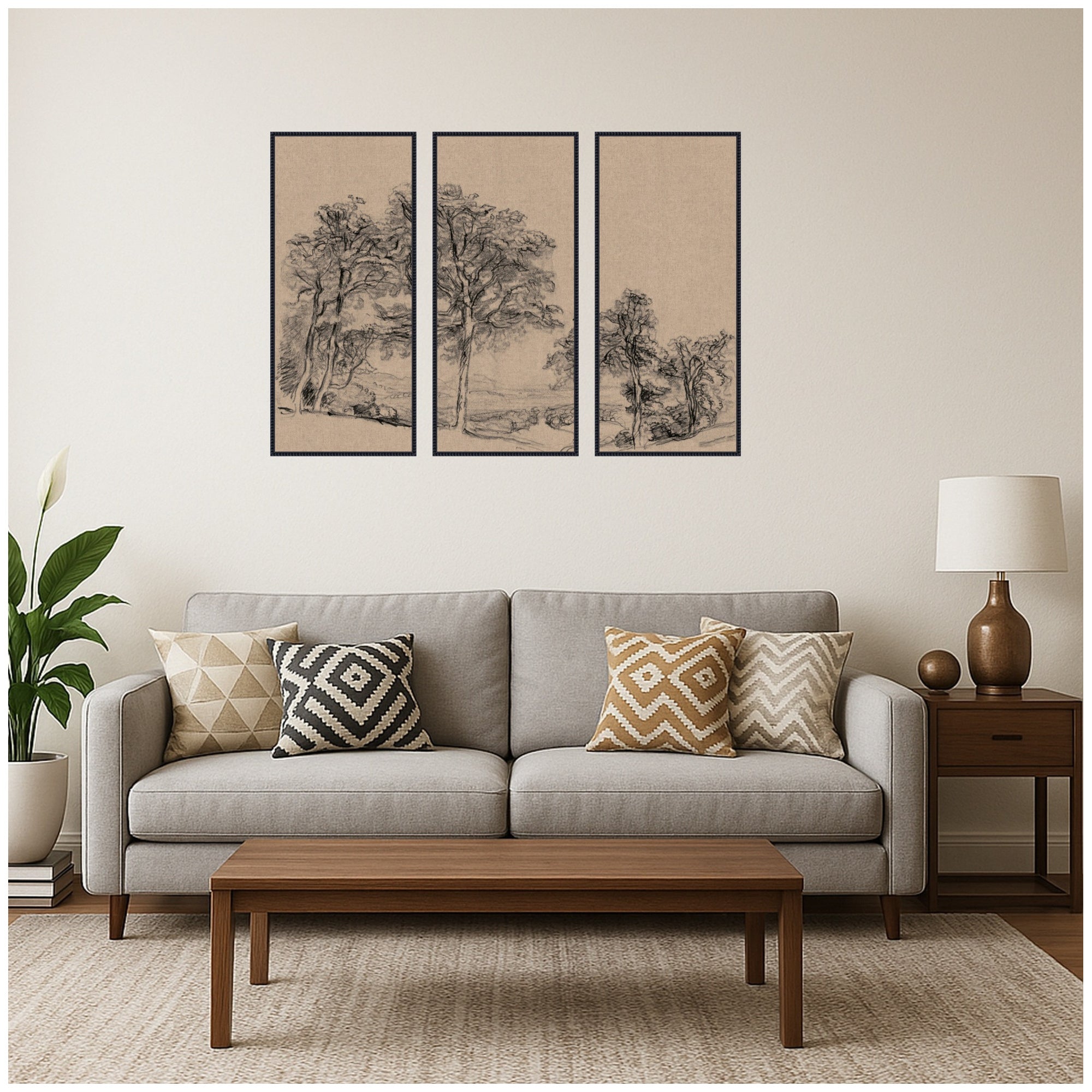 Art Set 3 Piece Set 18x40 Sylvie Beaded Black 6