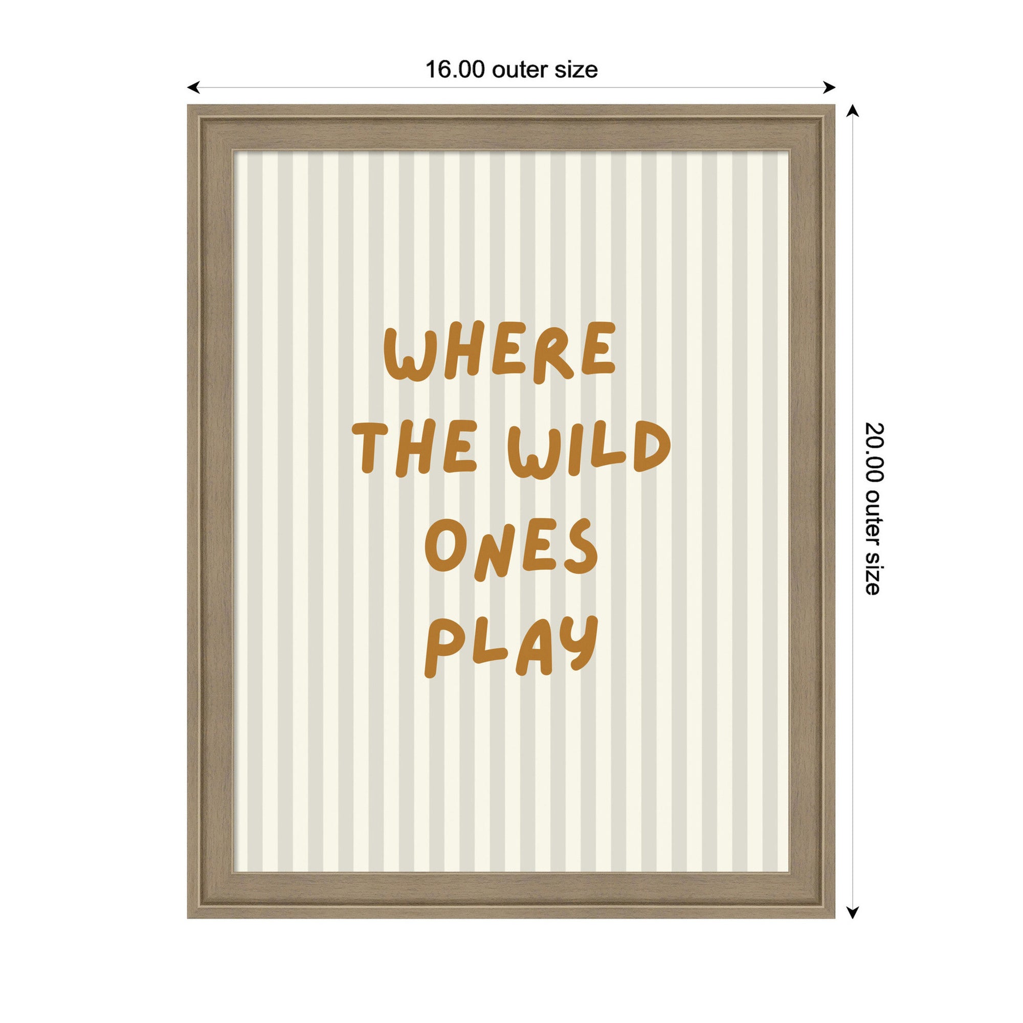 Where the Wild Ones Play Striped by Laura Moss Framed Mounted Canvas Wall Art Print