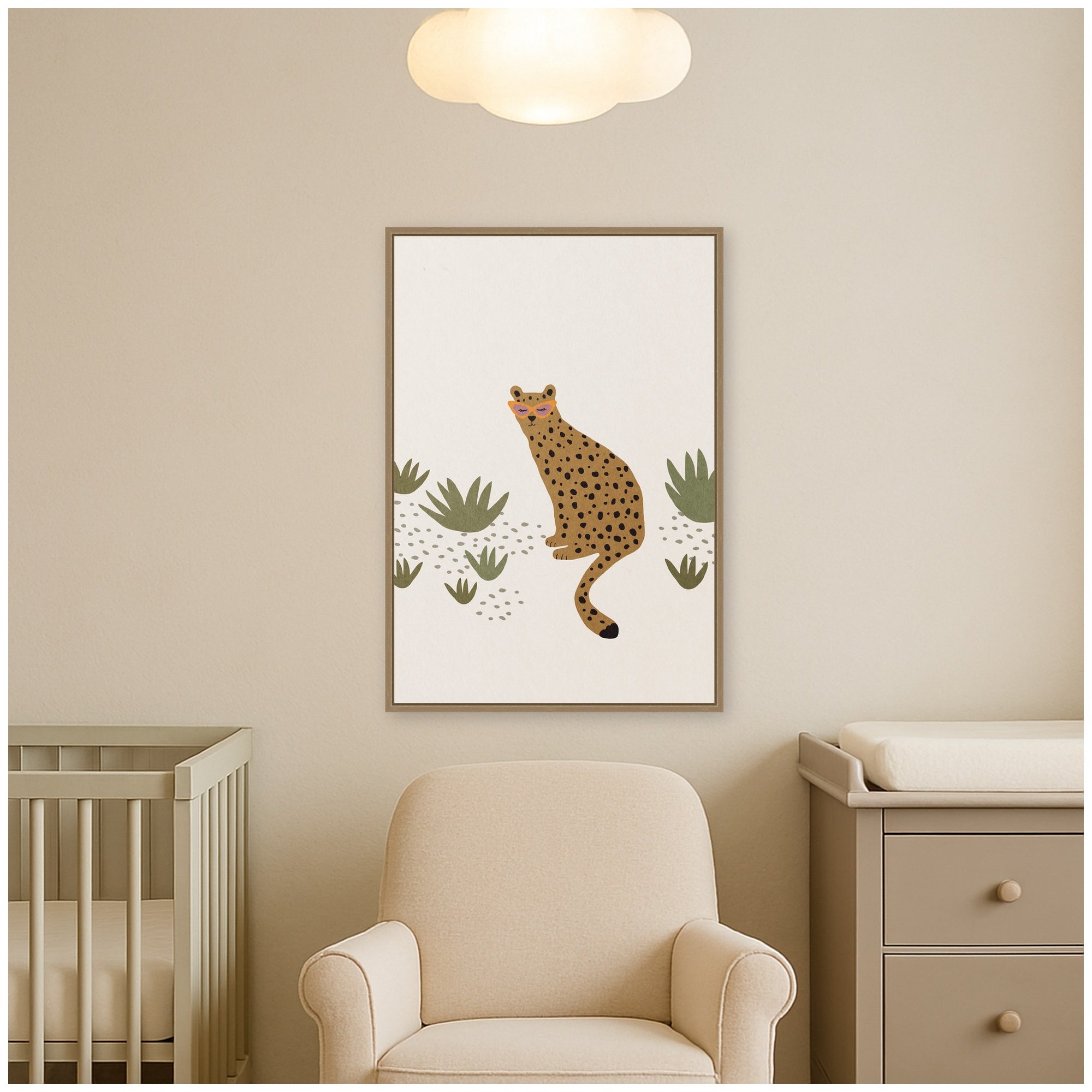 Leopard II by July Art Prints Framed Canvas Wall Art Print