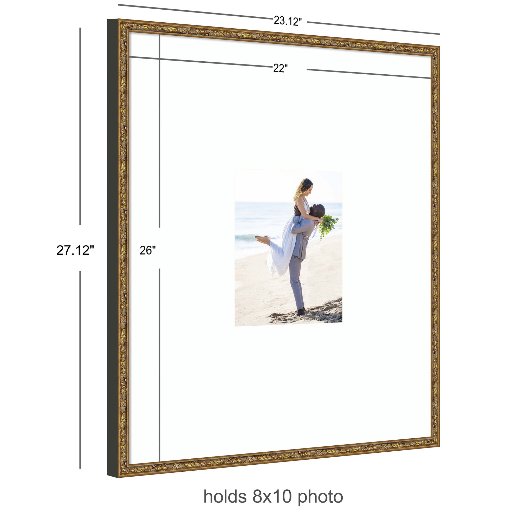 Wall Frame Belvedere Bronze 22x26 matted to 8x10 2