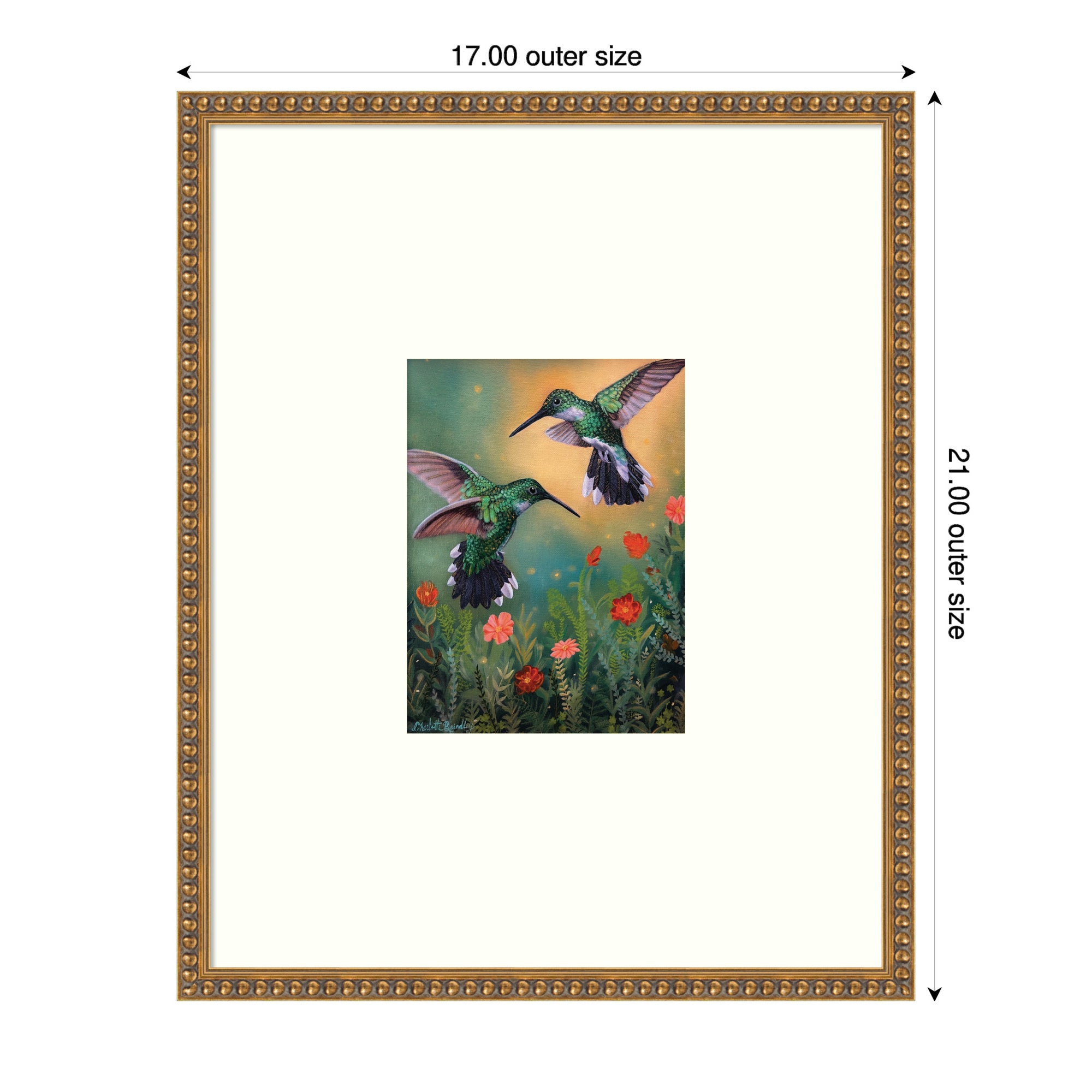 Framed Art 17 x 21 Bradford Bead Gold 2