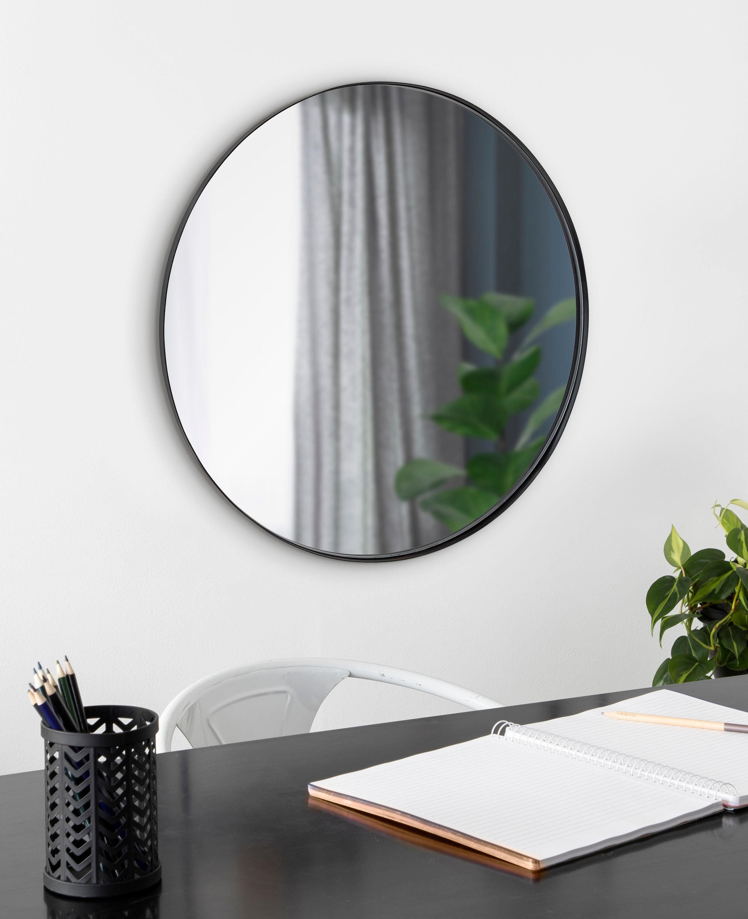 Rollo Round Framed Wall Mirror