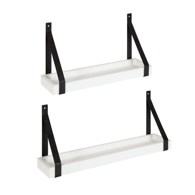 Floating Shelf White Black 2 Piece 1