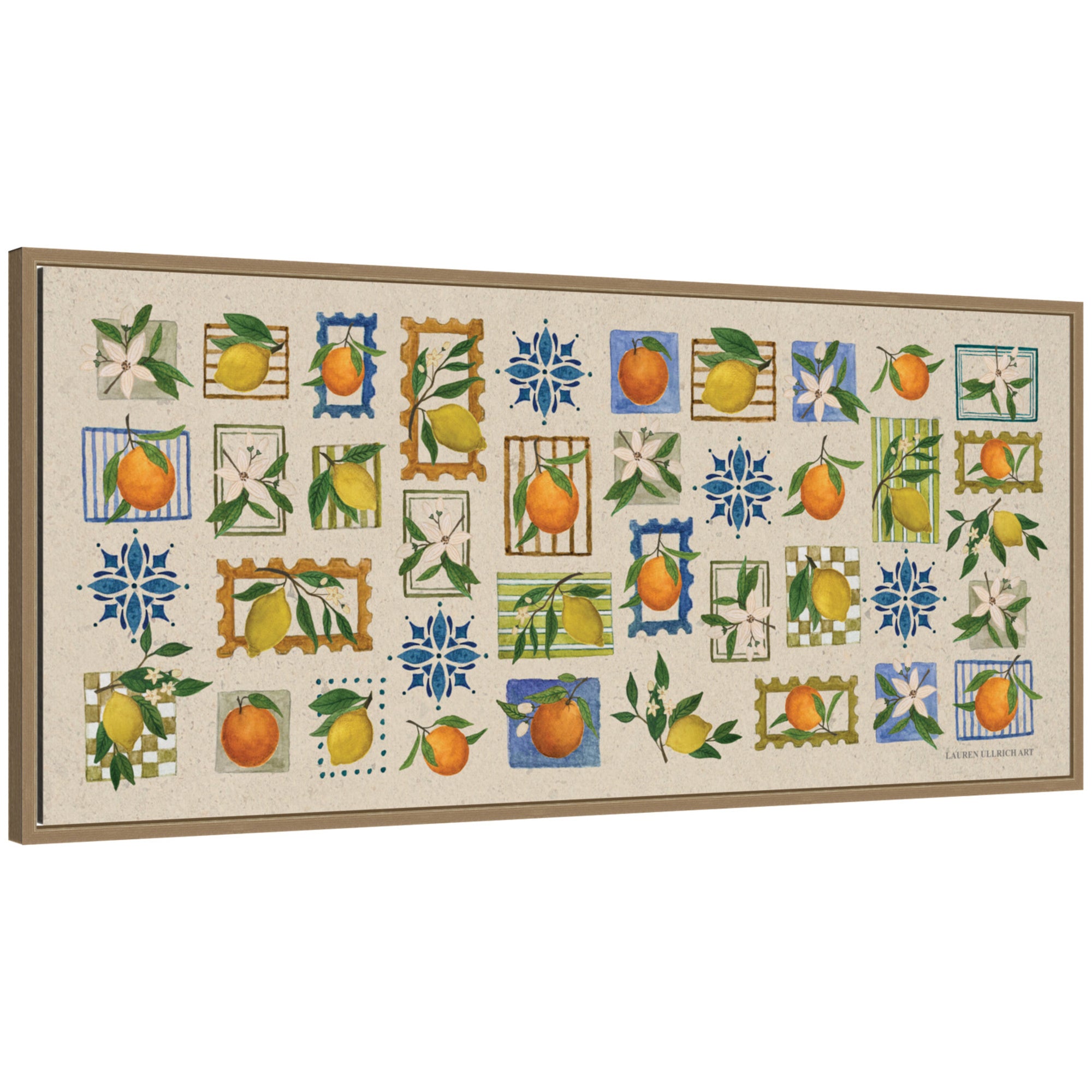 Framed Canvas Sylvie Dark Gold 40x18 1