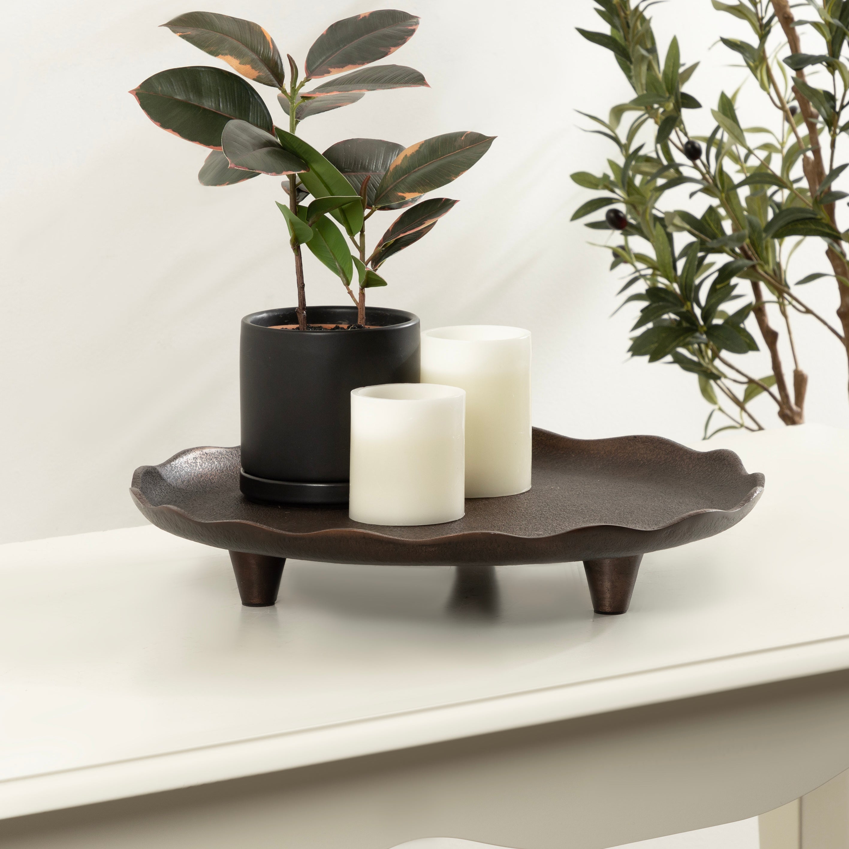 Serving Tray 16" Diameter Bronze 7