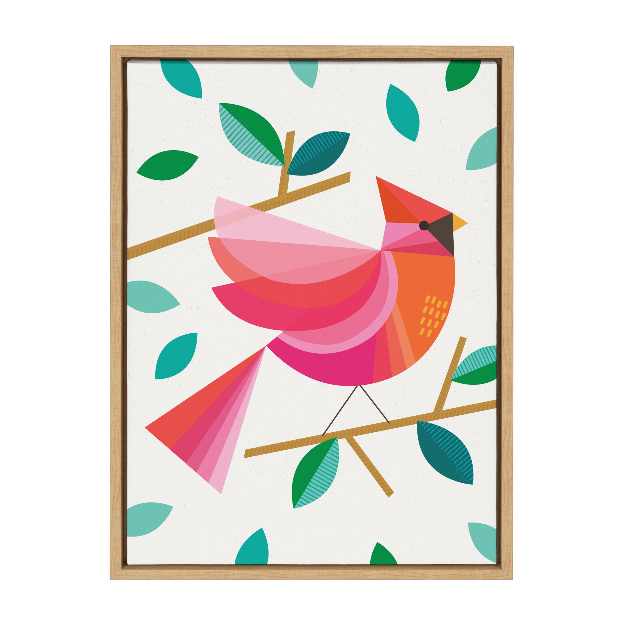 Sylvie Cardinal Bird Framed Canvas by Carey Copeland
