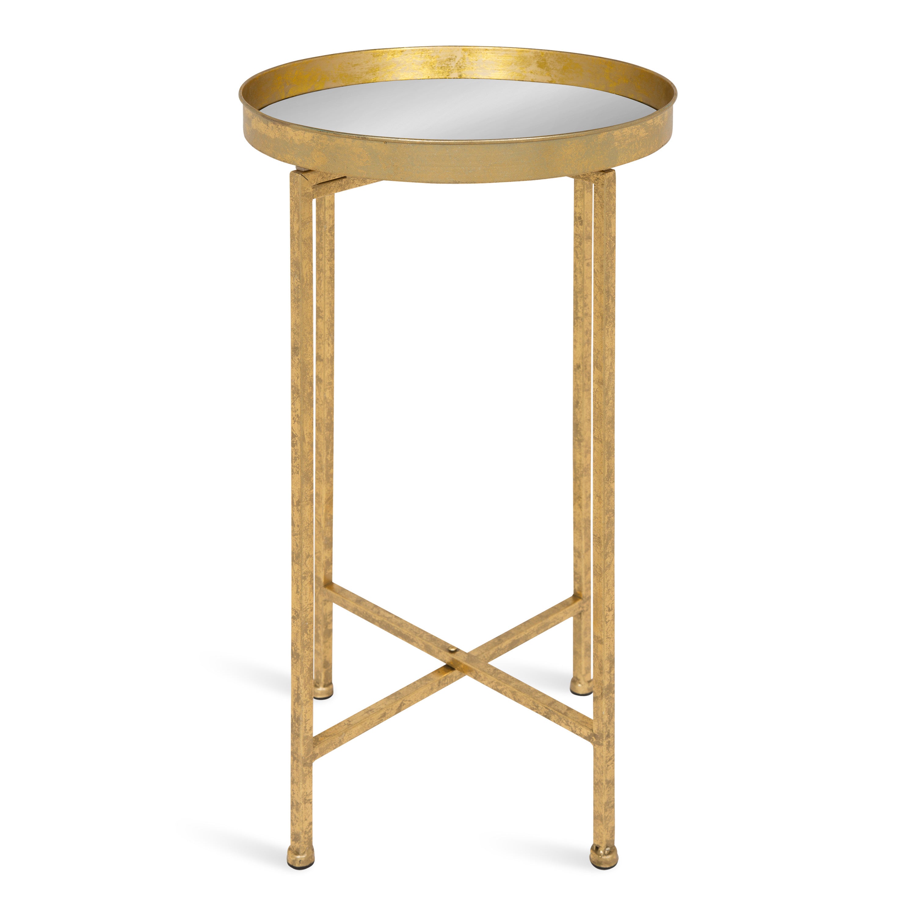 Tea Table Gold Mirror 14x14x26 3