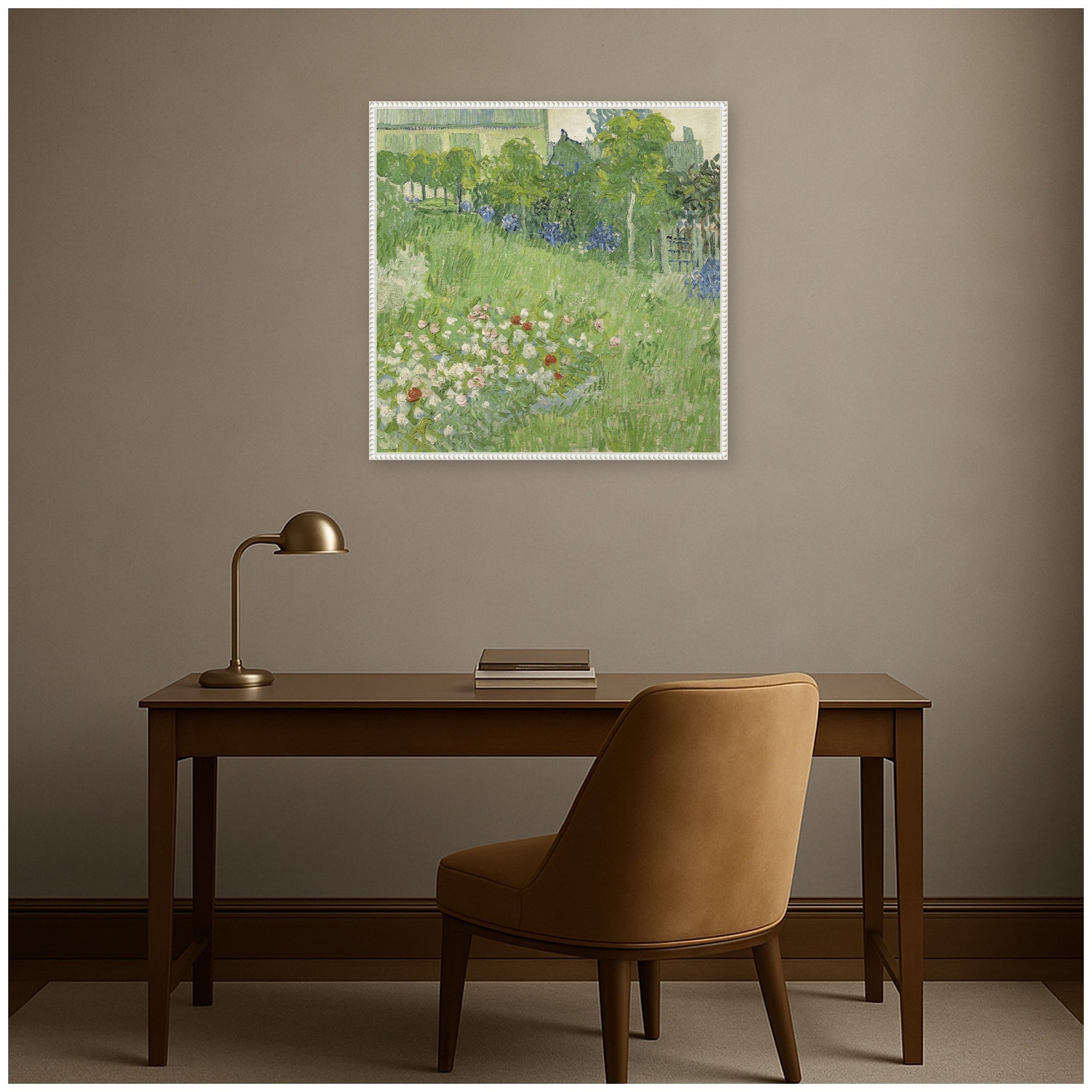 Framed Canvas 30x30 Sylvie Beaded White 5