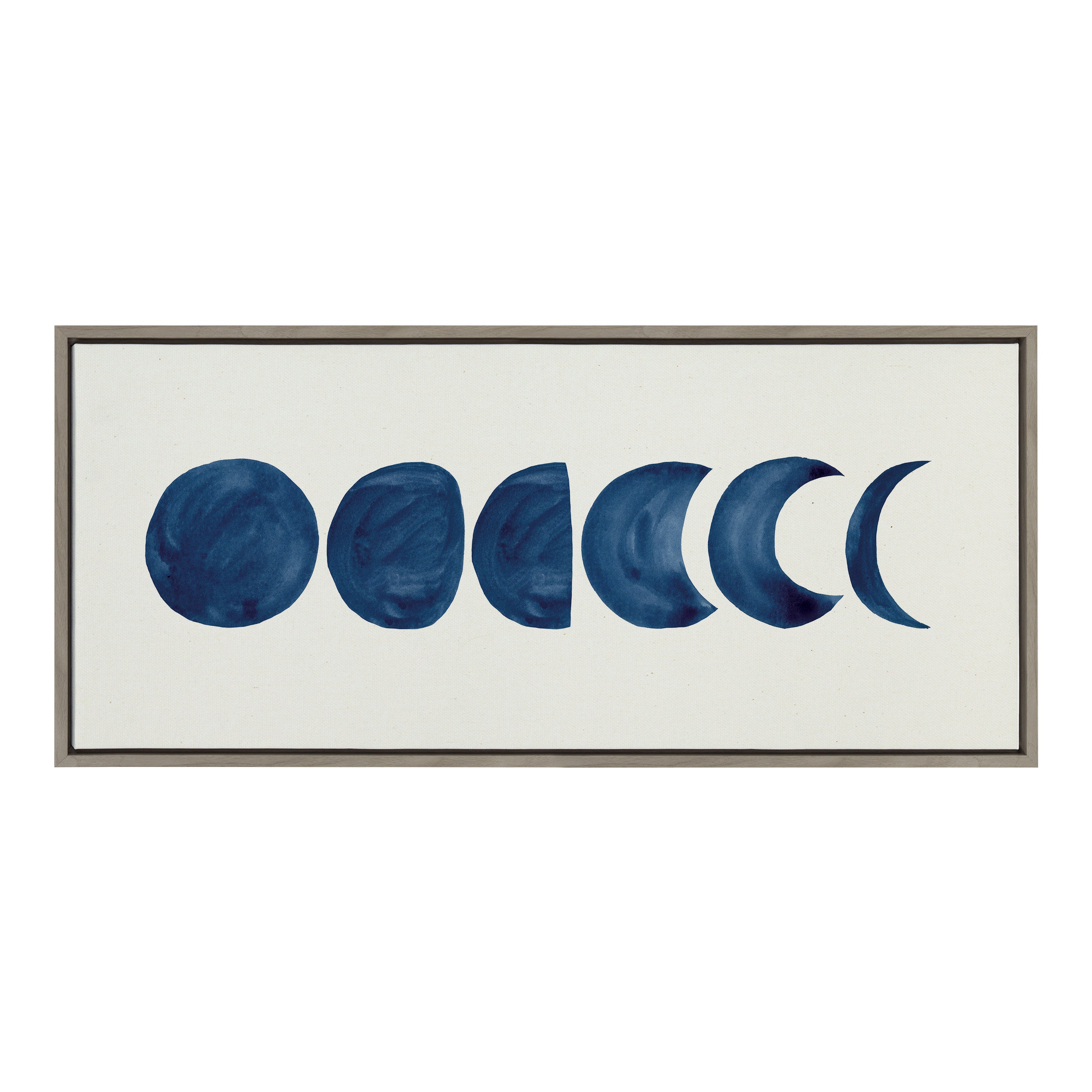 Sylvie Linear Moon Phases Framed Canvas by Teju Reval of SnazzyHues