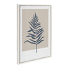Sylvie Muted Tan and Blue Colorblock Botanical Fern Framed Canvas by The Creative Bunch Studio