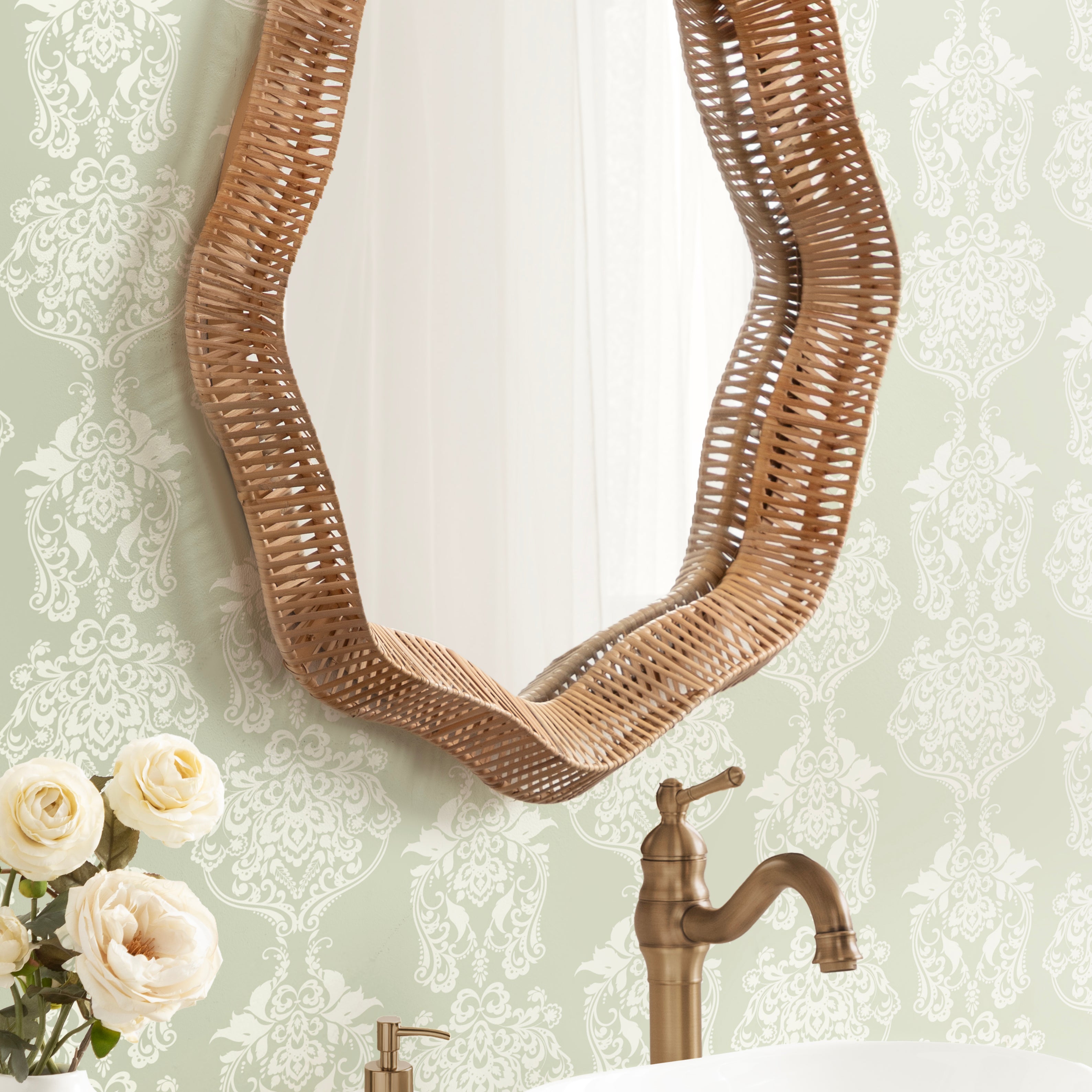 Scallop Mirror 28" dia Natural 7