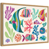 Sylvie Fun Colorful Tropical Fish Framed Canvas by Rachel Lee