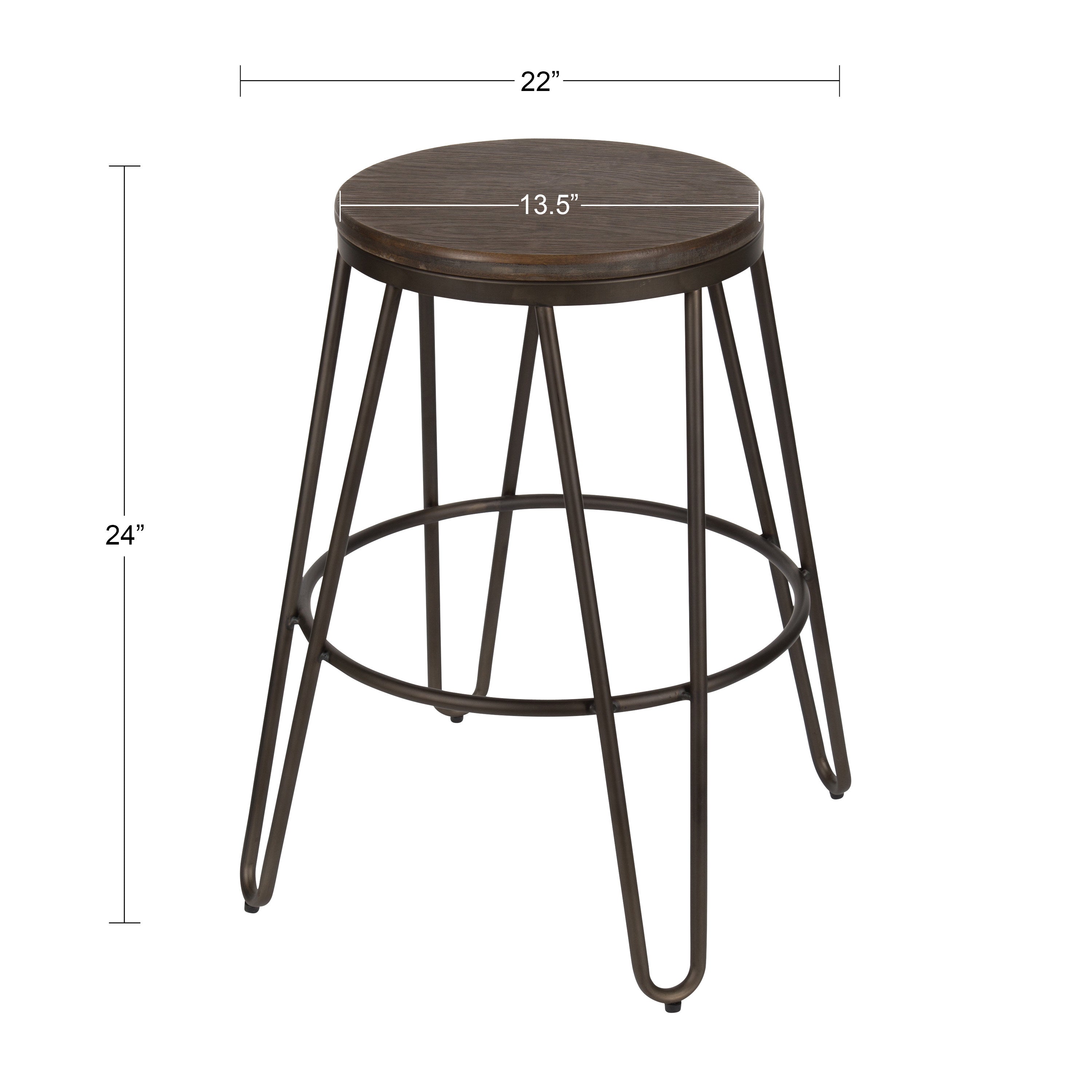 Counter Height Stool Gray 24" 6