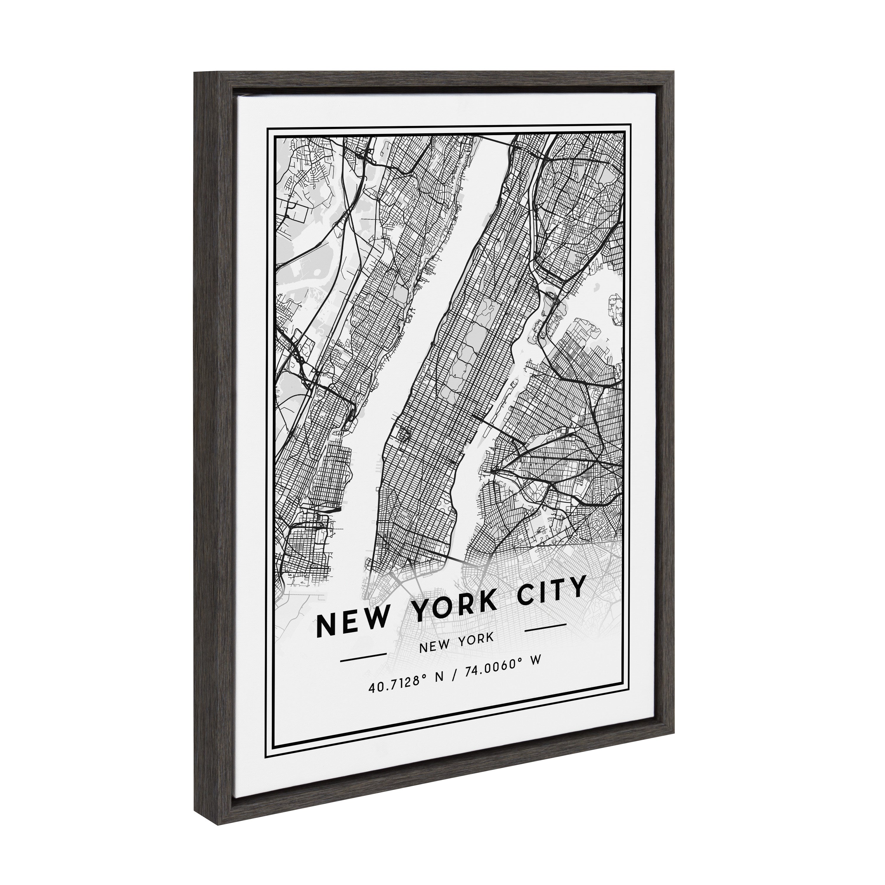 Sylvie New York City Map Framed Canvas by Jake Goossen