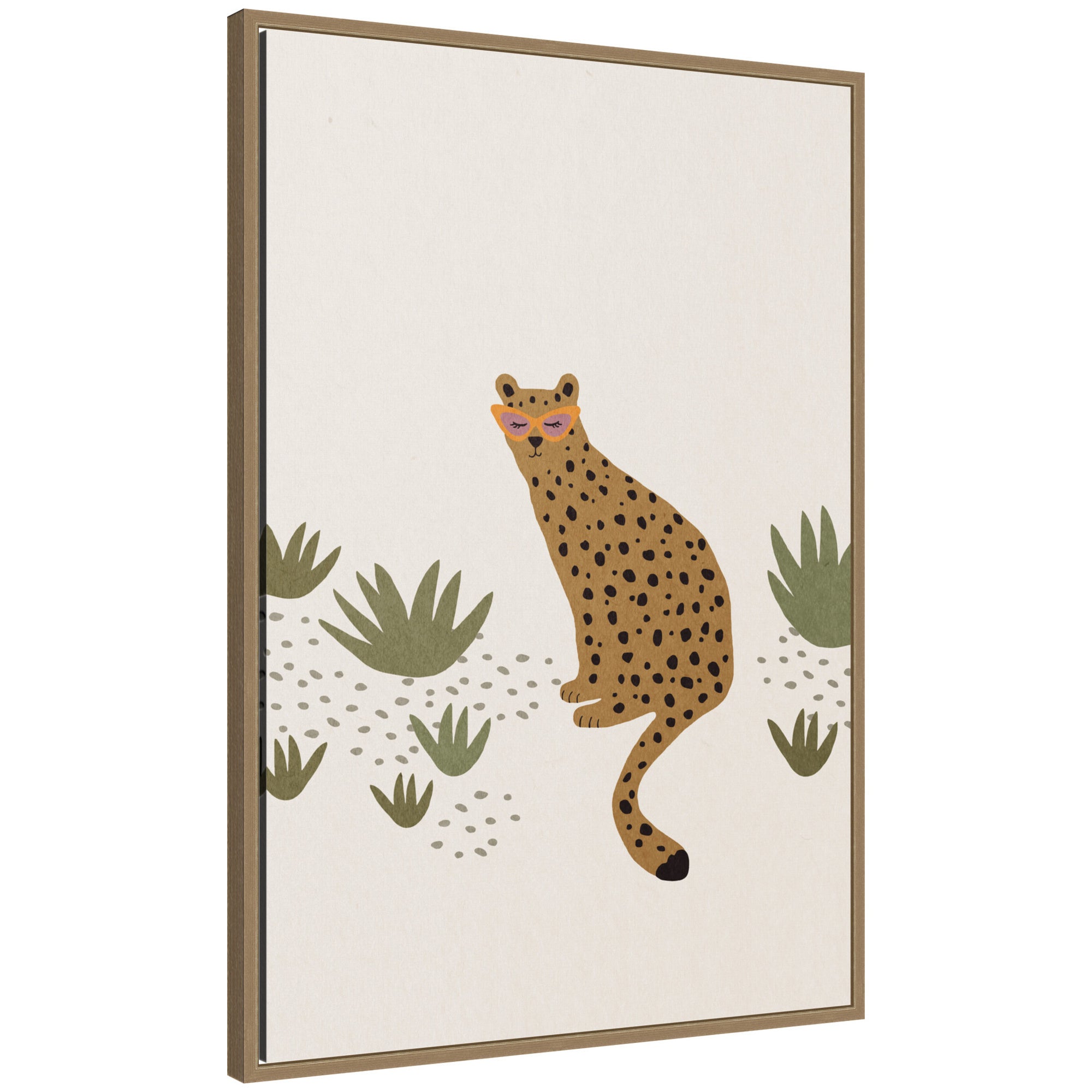 Leopard II by July Art Prints Framed Canvas Wall Art Print