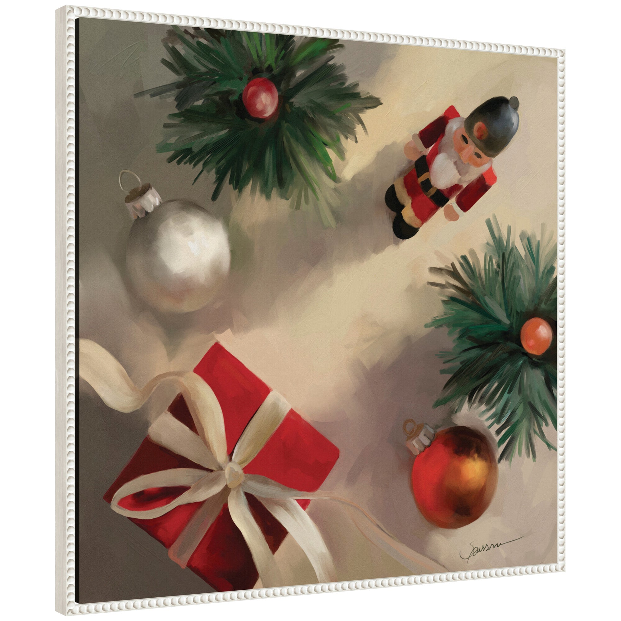 Tis The Holiday Season by Mary Sparrow Framed Canvas Wall Art Print
