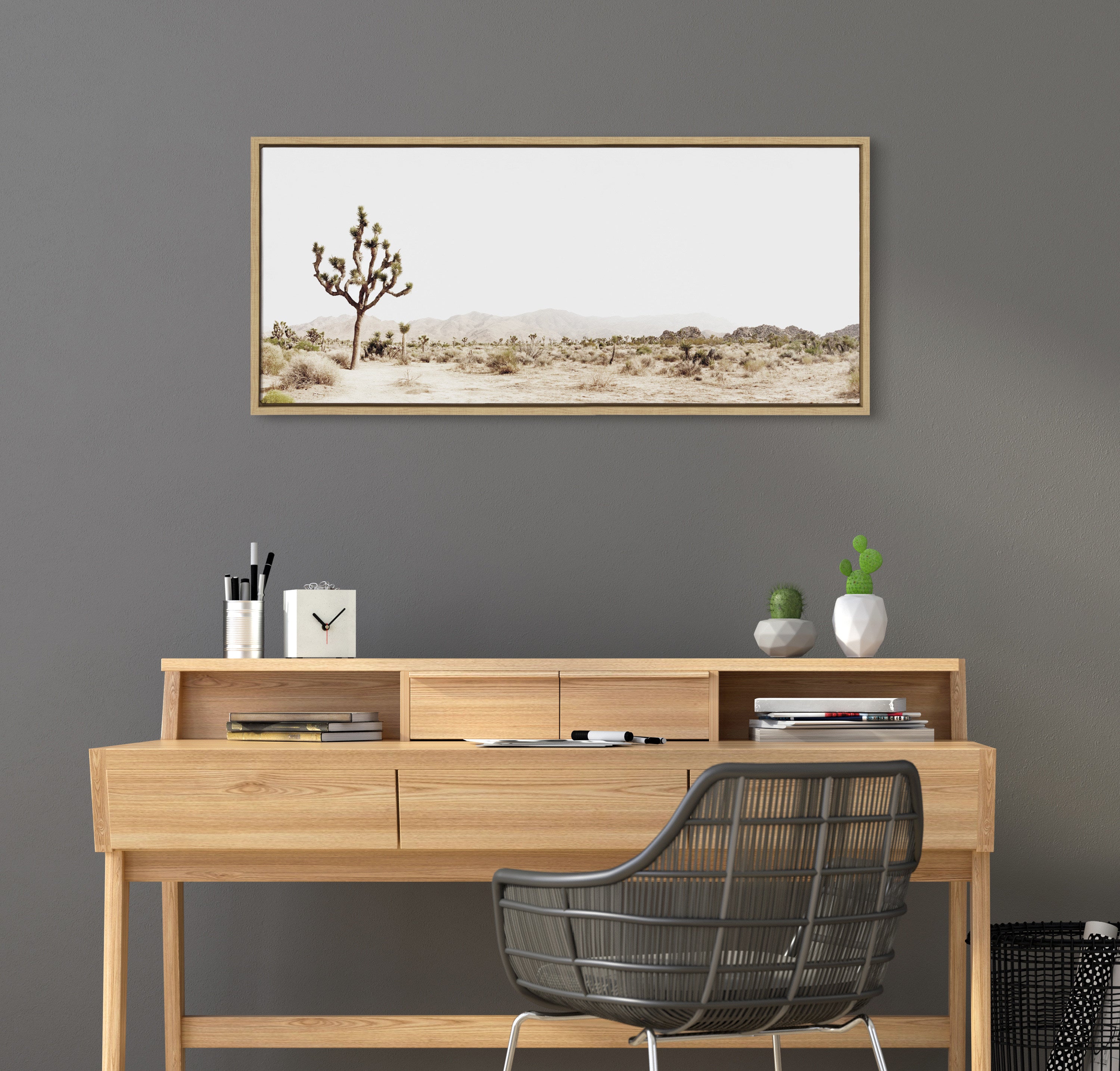 Framed Canvas Sylvie Natural 18x40 7